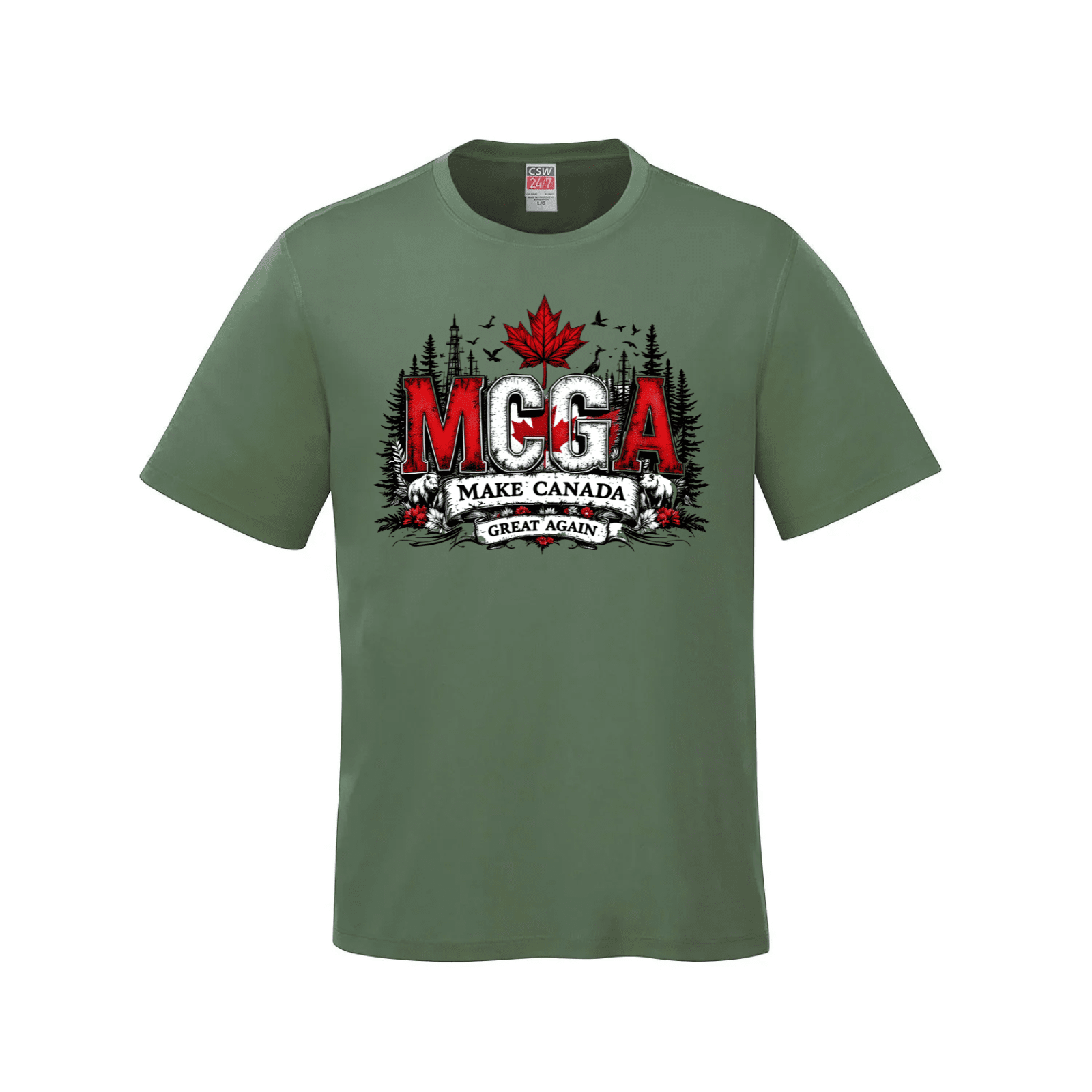 MCGA - Make Canada Great Again T-Shirt - 03 Fatigue Green Canada Make Canada Great Again MCGA T-Shirts - Premium