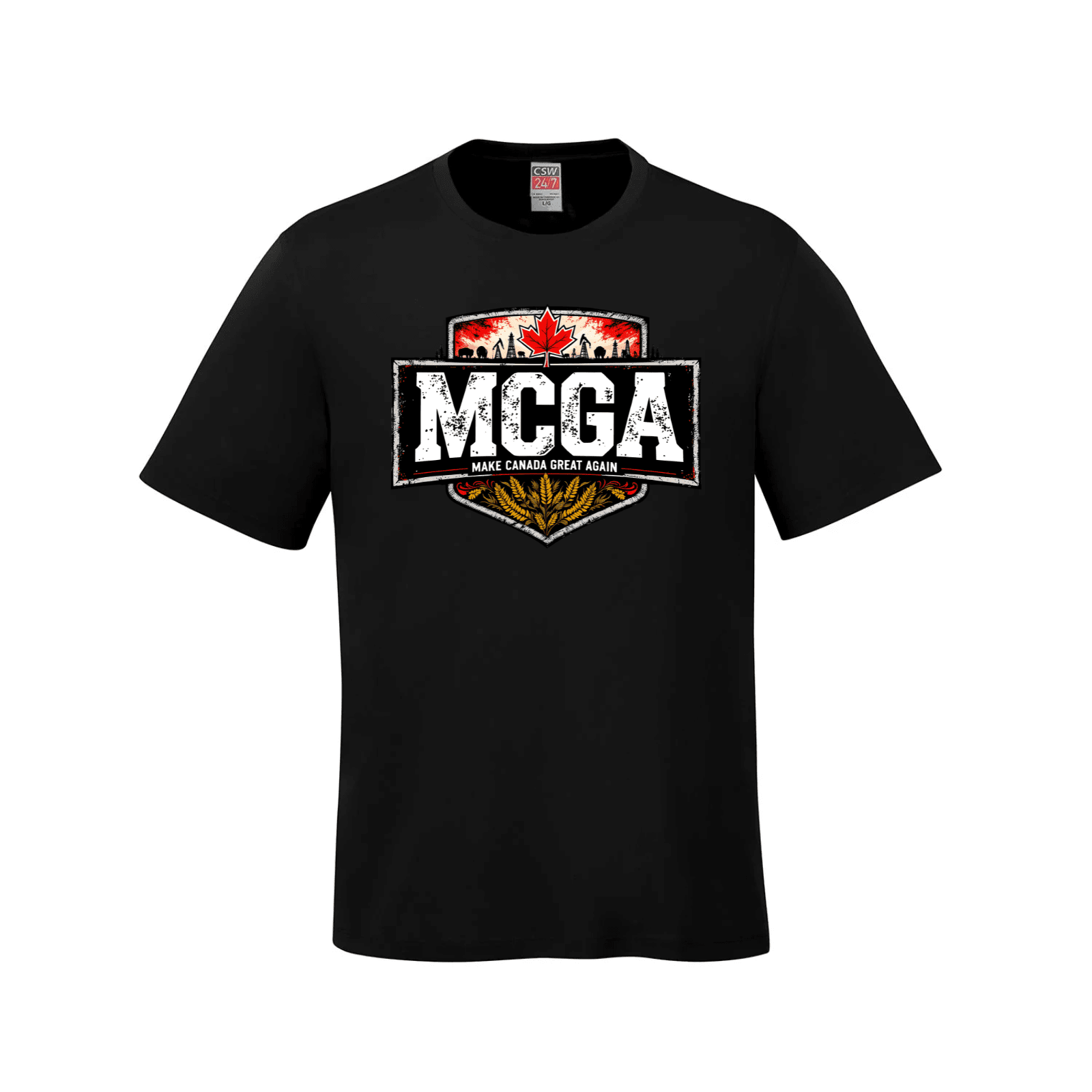 MCGA Shield Style Tee – Strength in Unity - 06 Black Canada Make Canada Great Again MCGA T-Shirts - Premium