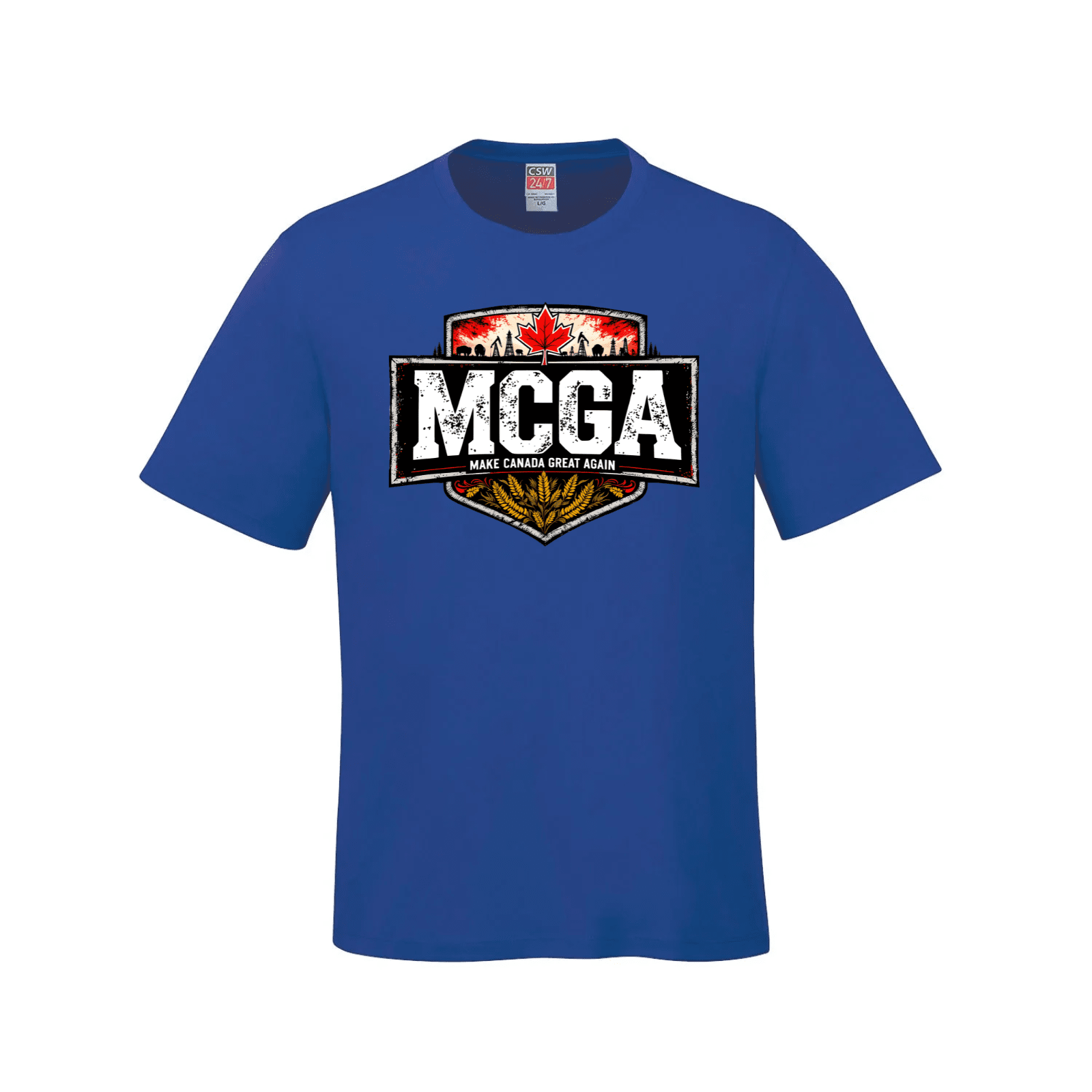 MCGA Shield Style Tee – Strength in Unity - 06 Blue Canada Make Canada Great Again MCGA T-Shirts - Premium