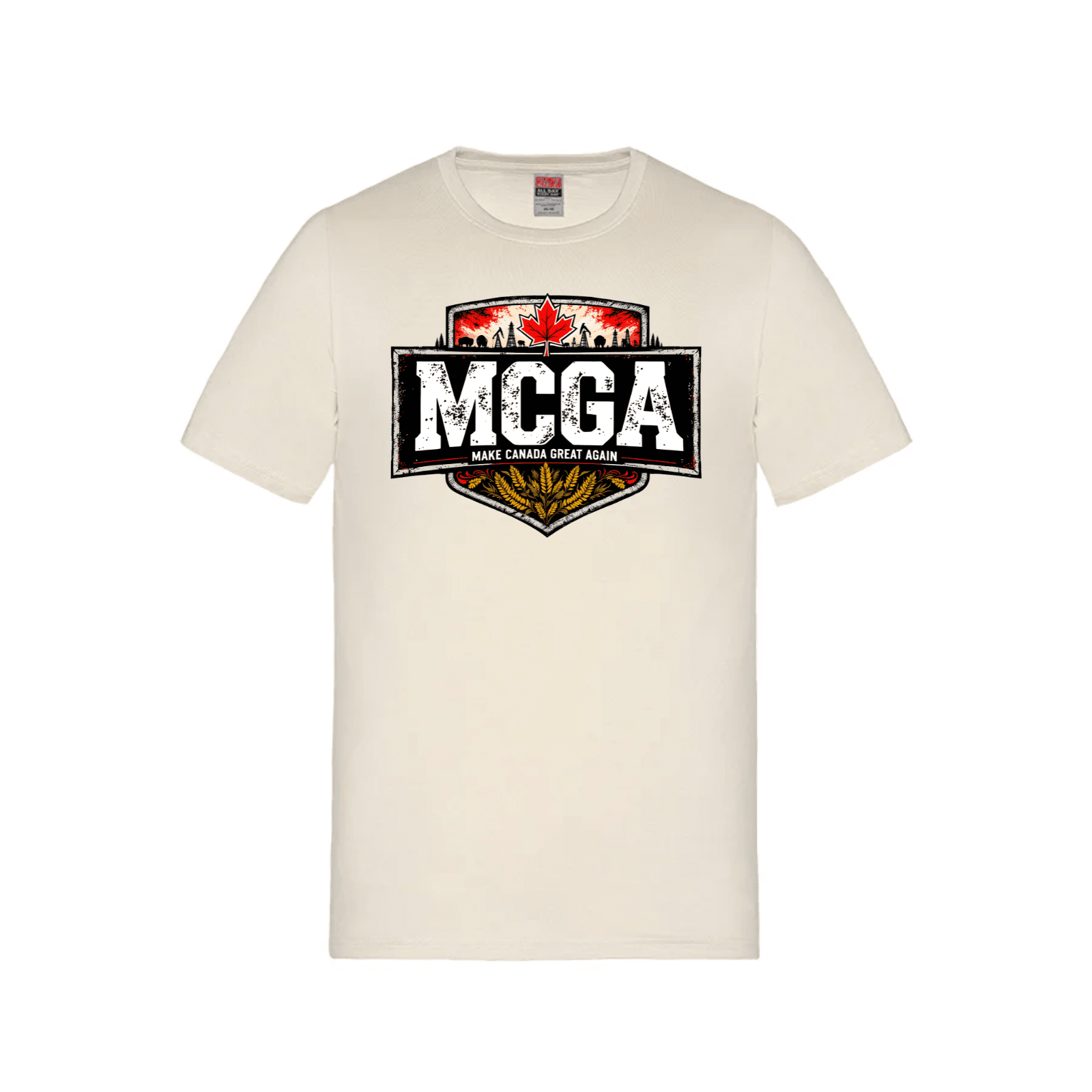 MCGA Shield Style Tee – Strength in Unity - 06 TAN Canada Make Canada Great Again MCGA T-Shirts - Premium