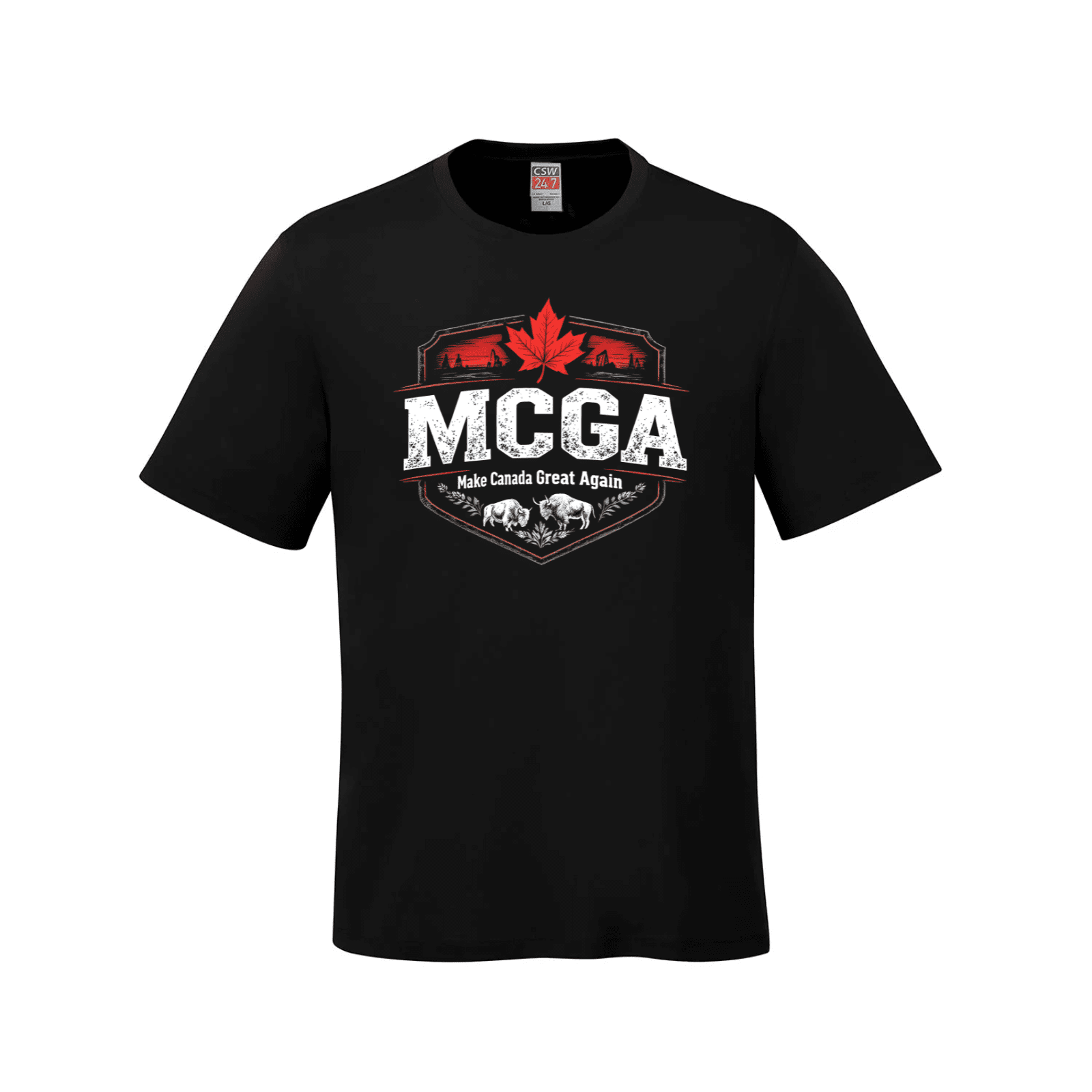 MCGA Shield Tee – Distressed Edition - 07 Black Canada Make Canada Great Again MCGA T-Shirts - Premium