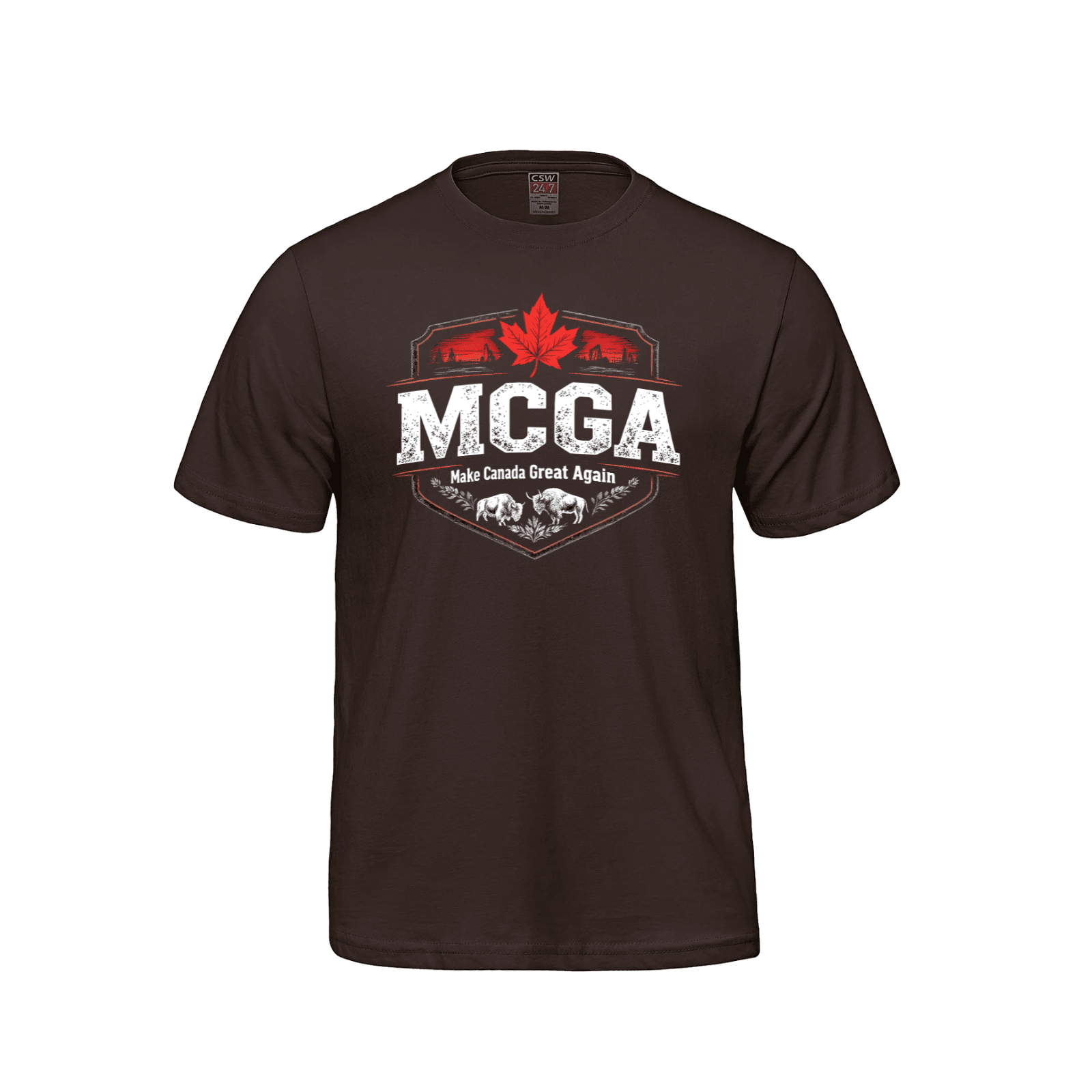 MCGA Shield Tee – Distressed Edition - 07 Brown Canada Make Canada Great Again MCGA T-Shirts - Premium
