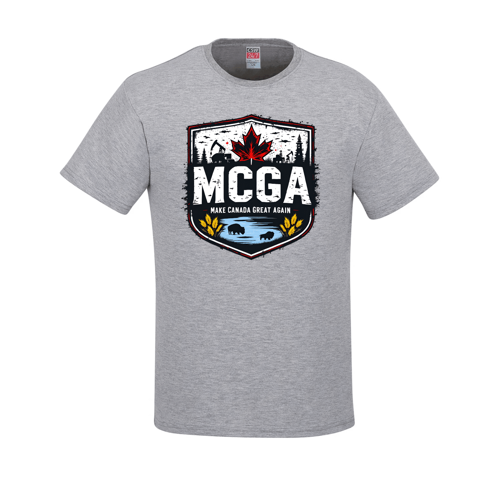 MCGA Western Heritage Tee – Honoring Canada’s Heartland - 05 athletic heather Canada Make Canada Great Again MCGA T-Shirts - Premium