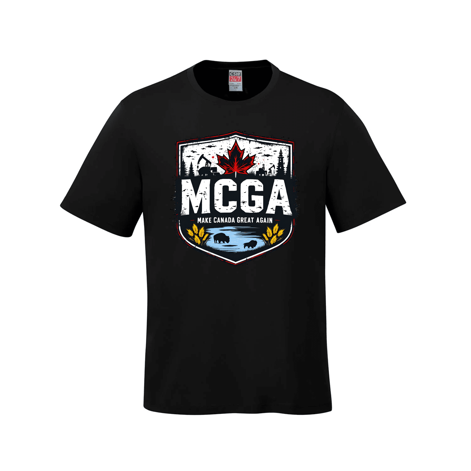 MCGA Western Heritage Tee – Honoring Canada’s Heartland - 05 Black Canada Make Canada Great Again MCGA T-Shirts - Premium