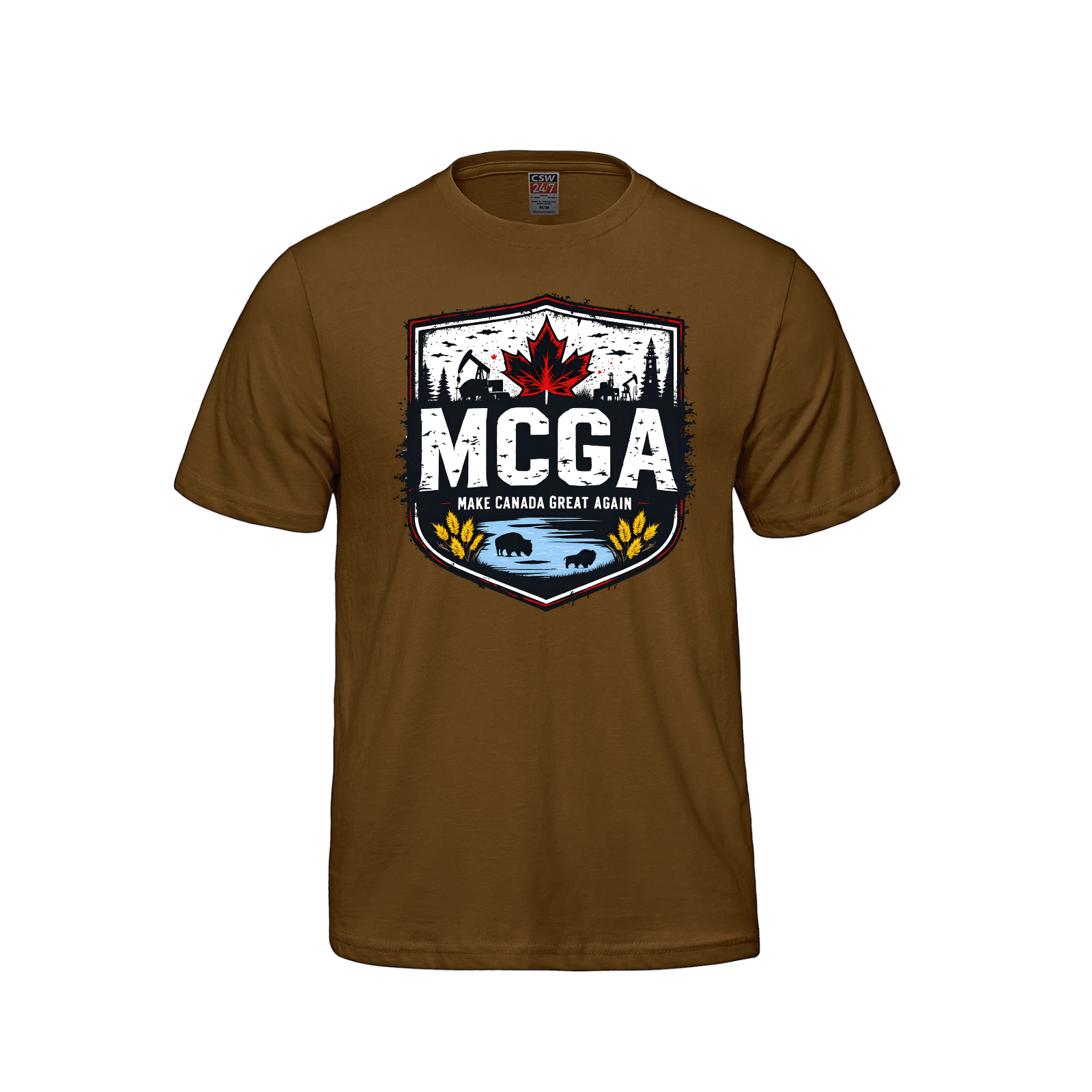 MCGA Western Heritage Tee – Honoring Canada’s Heartland - 05 Caramel Canada Make Canada Great Again MCGA T-Shirts - Premium