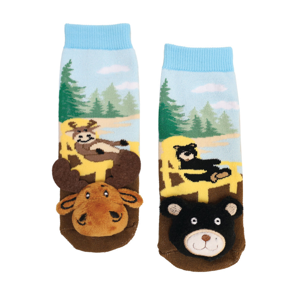 Messy Moose Socks, Baby Socks Black Bear Moose Mismatch Chair, 6 Pack Baby brown Bear bear socks canada socks chair socks Messy Moose Socks mismatch chair canada Slipper Socks