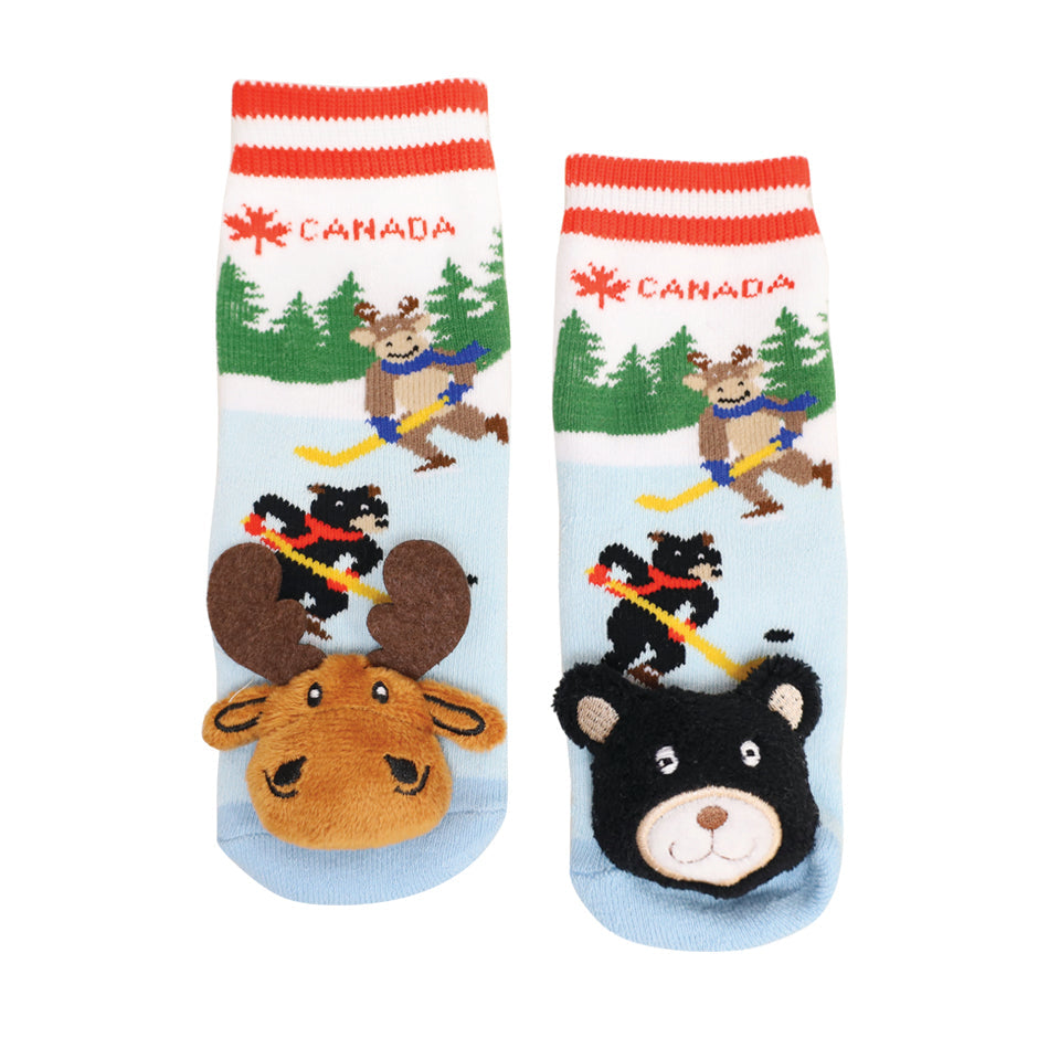 Messy Moose Socks, Baby Socks Canada Hockey Mis-match, 6 Pack Baby red canada hockey socks hockey hockey socks Messy Moose Socks Slipper Socks