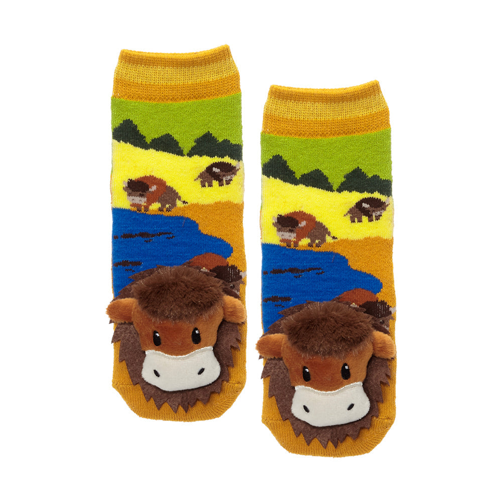 Messy Moose Socks, Bison, 6 Pack Messy Moose Socks Slipper Socks