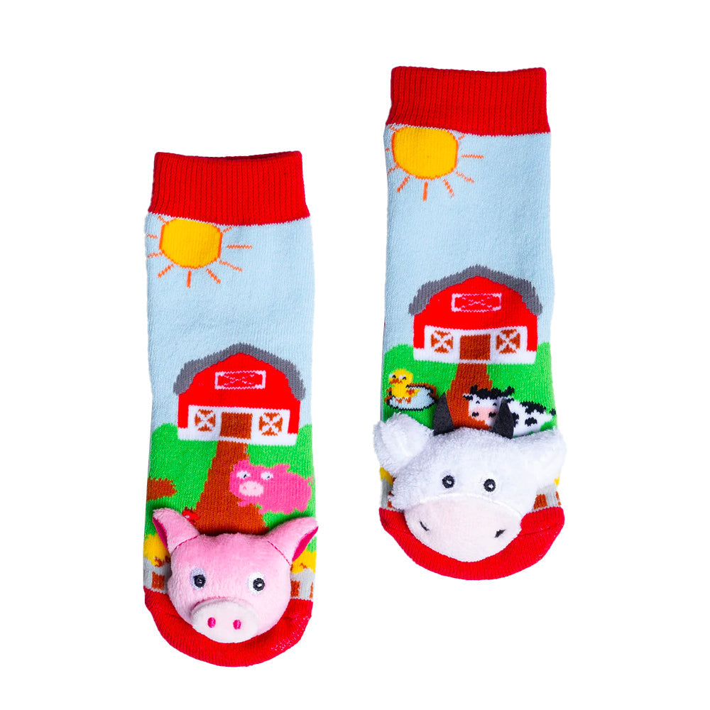 Messy Moose Socks, Cow / Pig Mismatch, 6 Pack cow Messy Moose Socks pig Slipper Socks