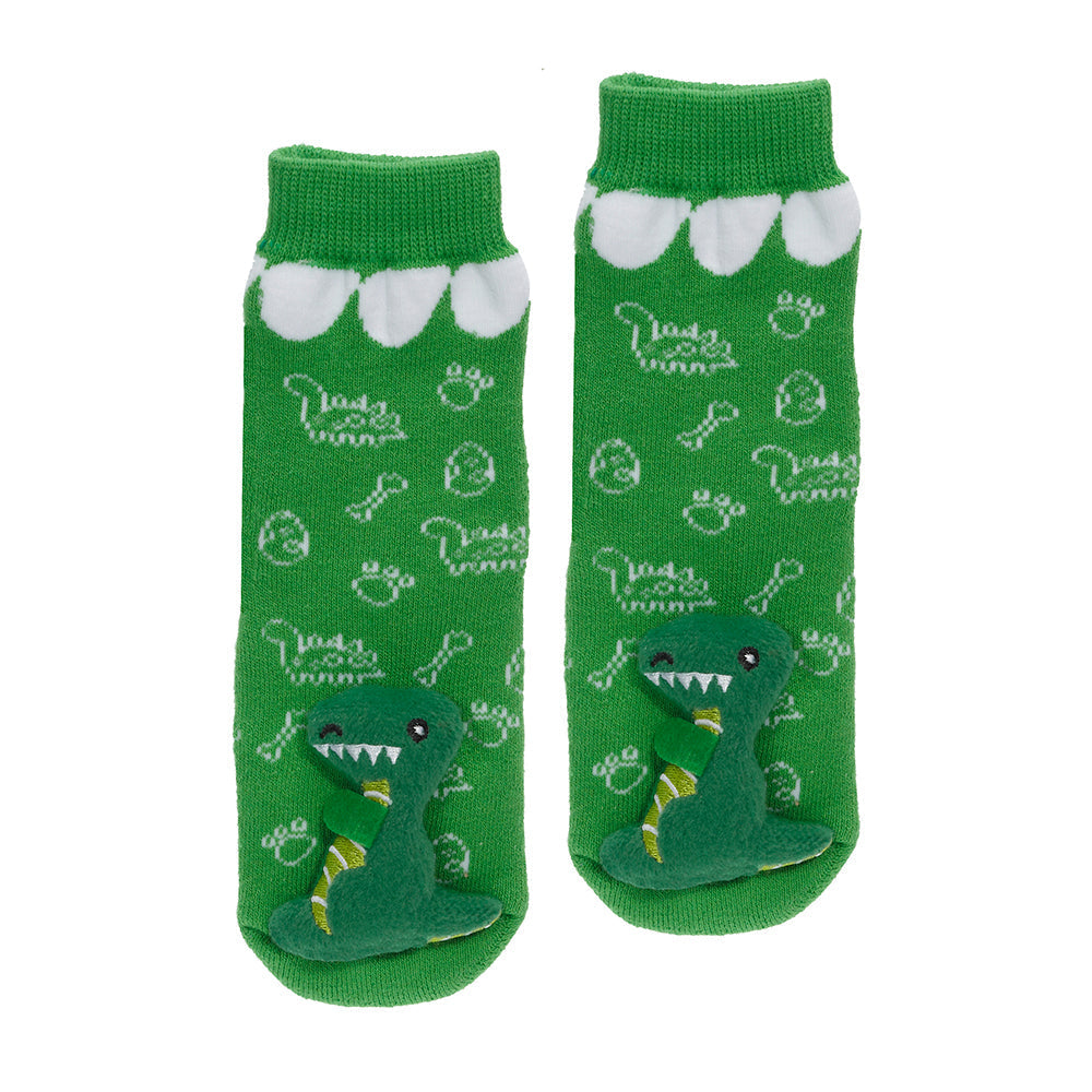 Messy Moose Socks, Dinosaur, 6 Pack Baby Green Messy Moose Socks Slipper Socks