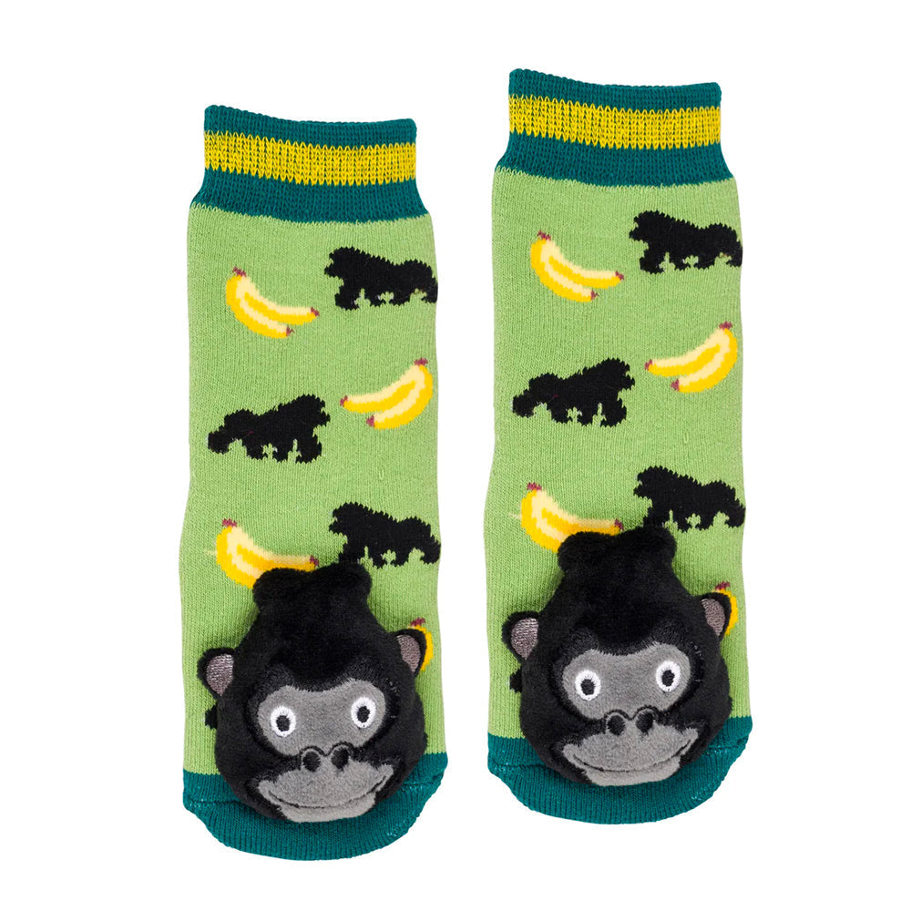 Messy Moose Socks, Gorilla, 6 Pack gorilla Messy Moose Socks Slipper Socks