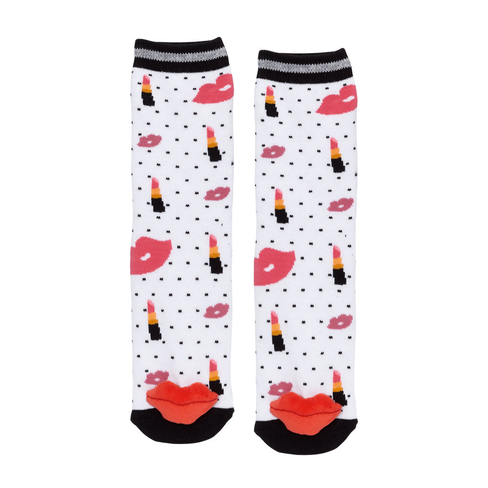 Messy Moose Socks, Lipstick, 6 Pack Youth Messy Moose Socks Slipper Socks