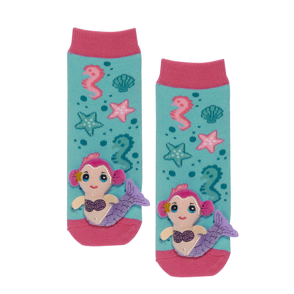 Messy Moose Socks, Mermaid, 6 Pack Baby Pink Messy Moose Socks Slipper Socks