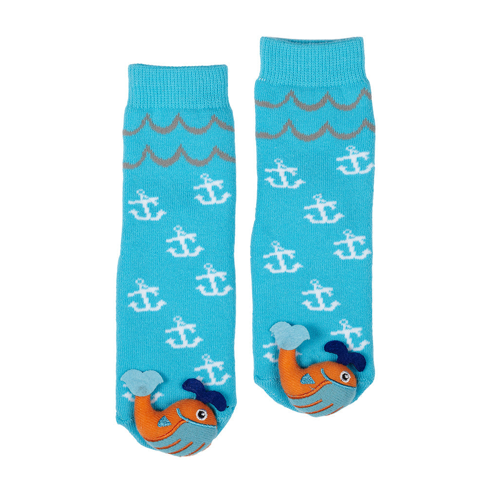 Messy Moose Socks, Whale, 6 Pack Baby Sky blue Messy Moose Socks Slipper Socks