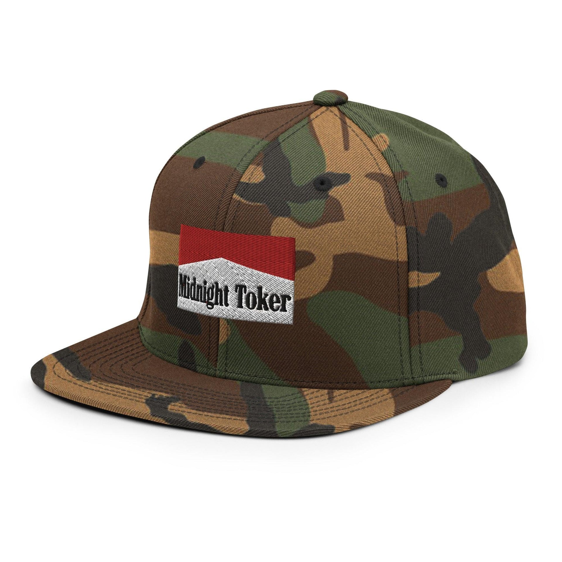 Midnight Toker Bill Brim Snapback Hat Capital Crowns Funny Snapback Hats