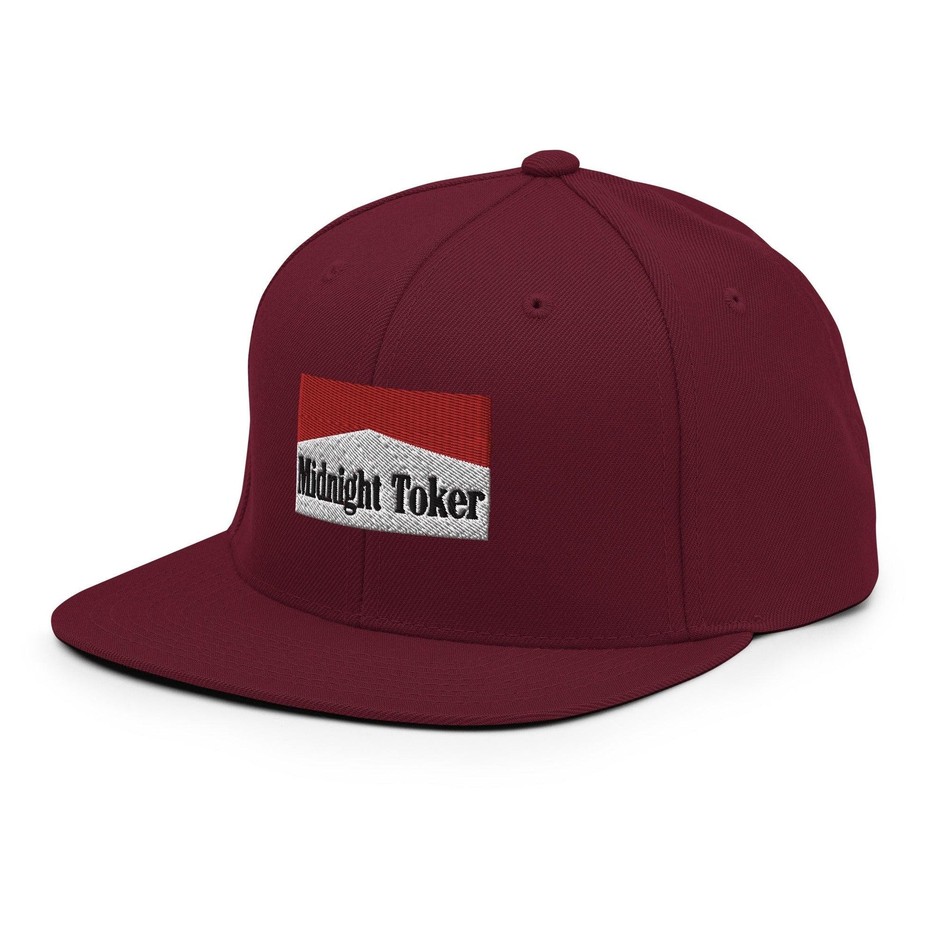 Midnight Toker Bill Brim Snapback Hat Capital Crowns Funny Snapback Hats