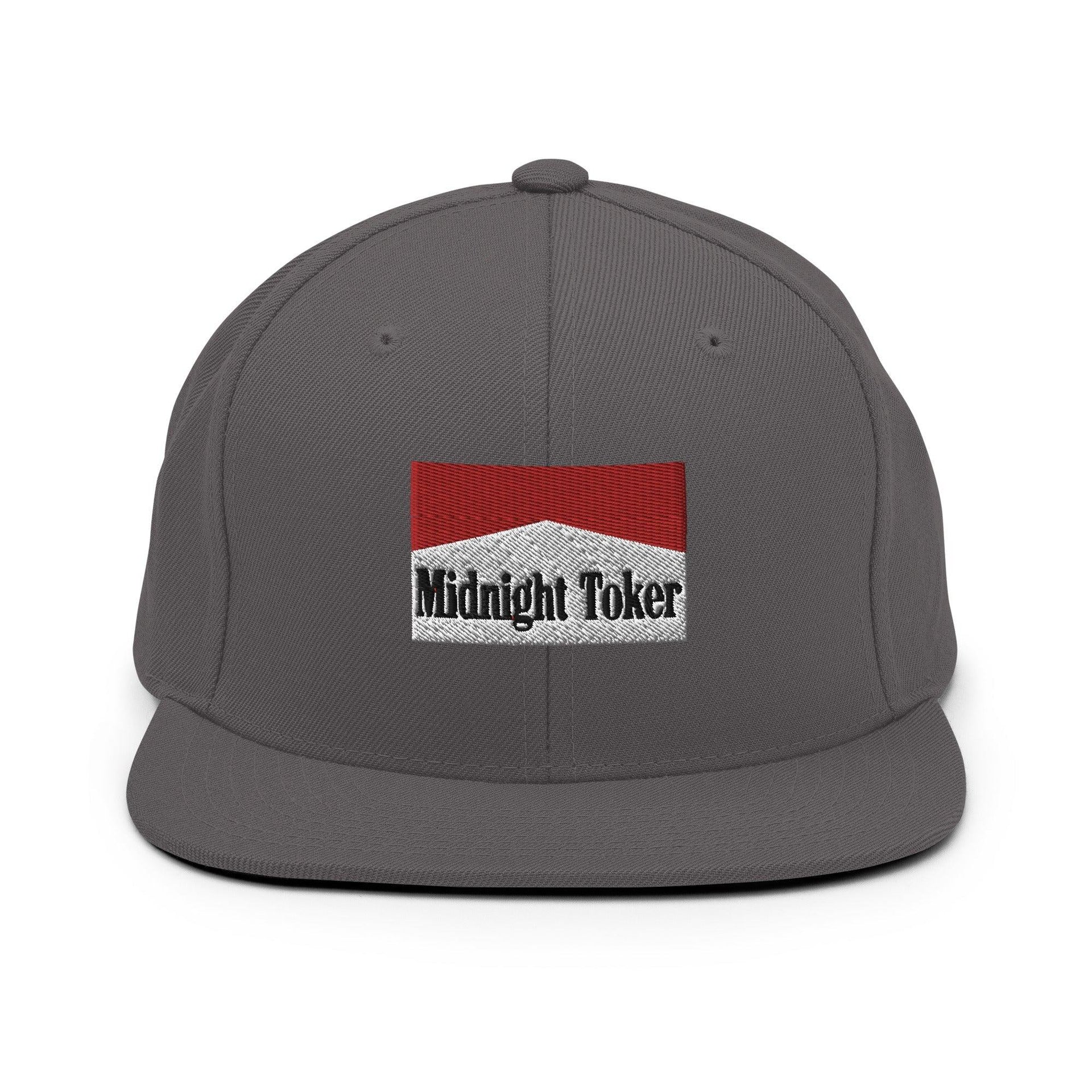 Midnight Toker Bill Brim Snapback Hat Dark Grey Capital Crowns Funny Snapback Hats