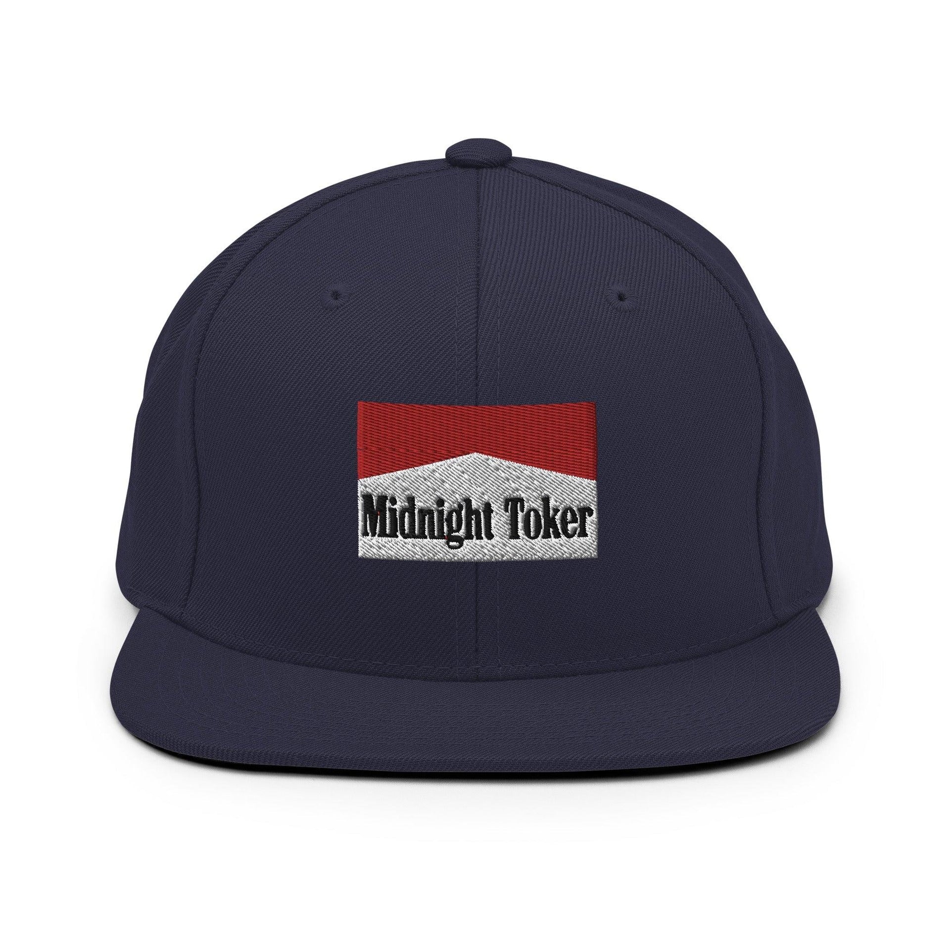 Midnight Toker Bill Brim Snapback Hat Navy Capital Crowns Funny Snapback Hats