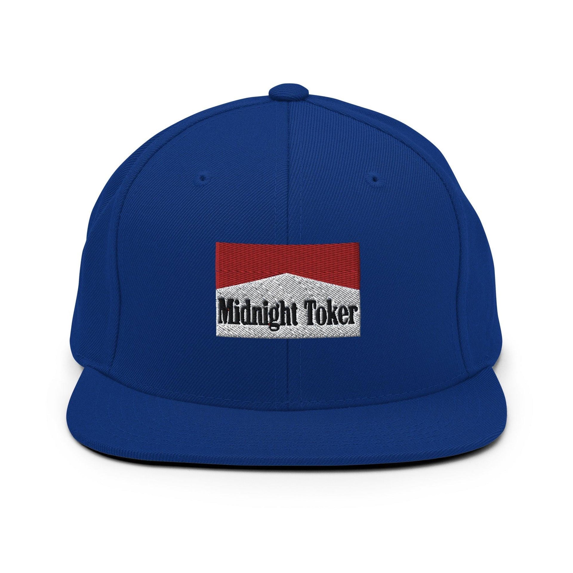 Midnight Toker Bill Brim Snapback Hat Royal Blue Capital Crowns Funny Snapback Hats