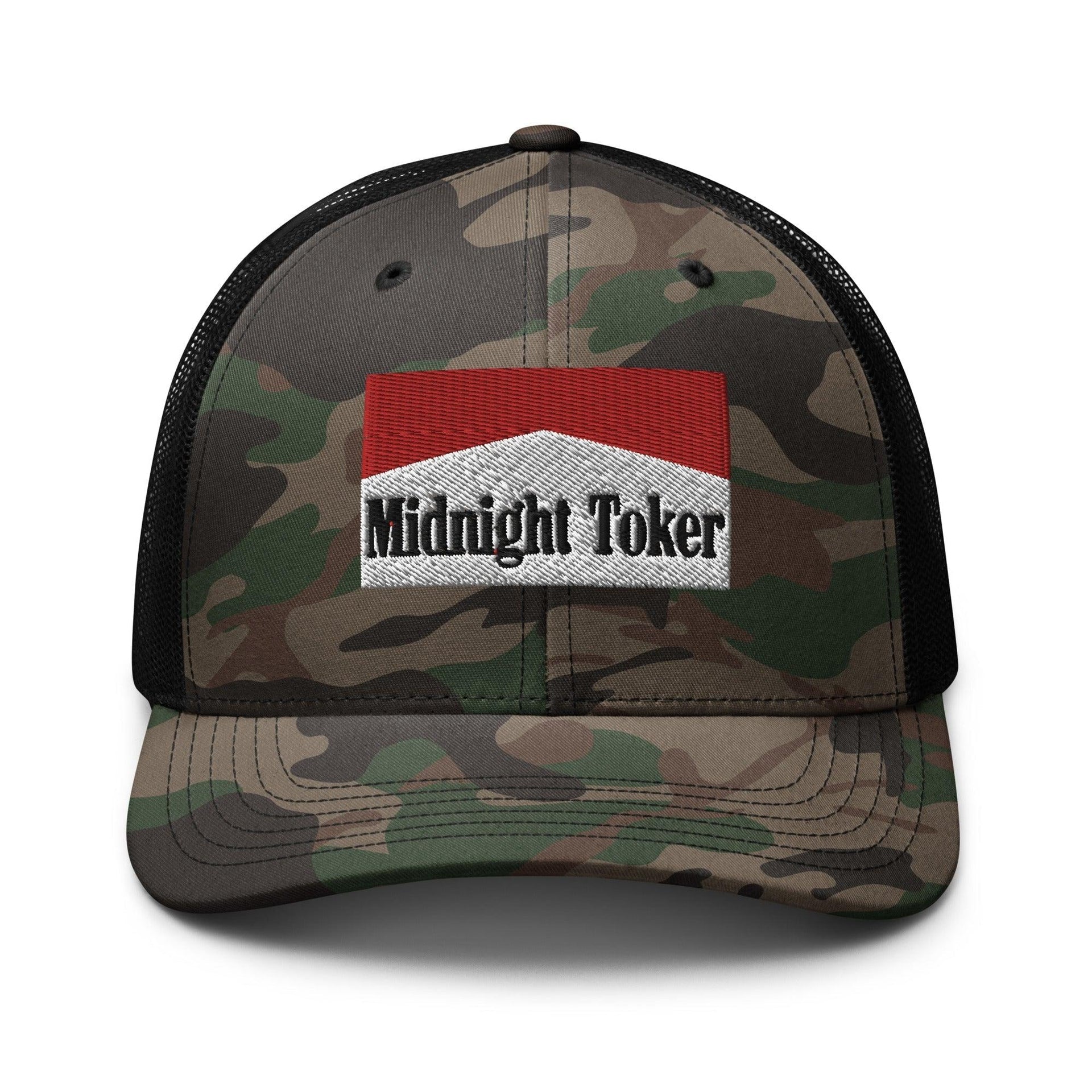 Midnight Toker Camo Trucker Hat Camo Black Capital Crowns Funny Trucker Hats