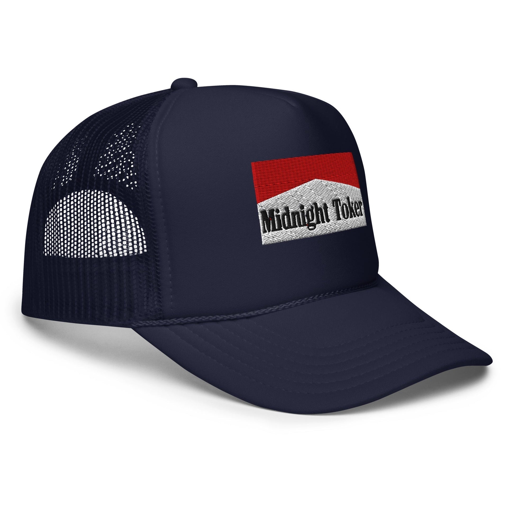 Midnight Toker Embroidered Foam Trucker Hat Capital Crowns Funny Trucker Hats
