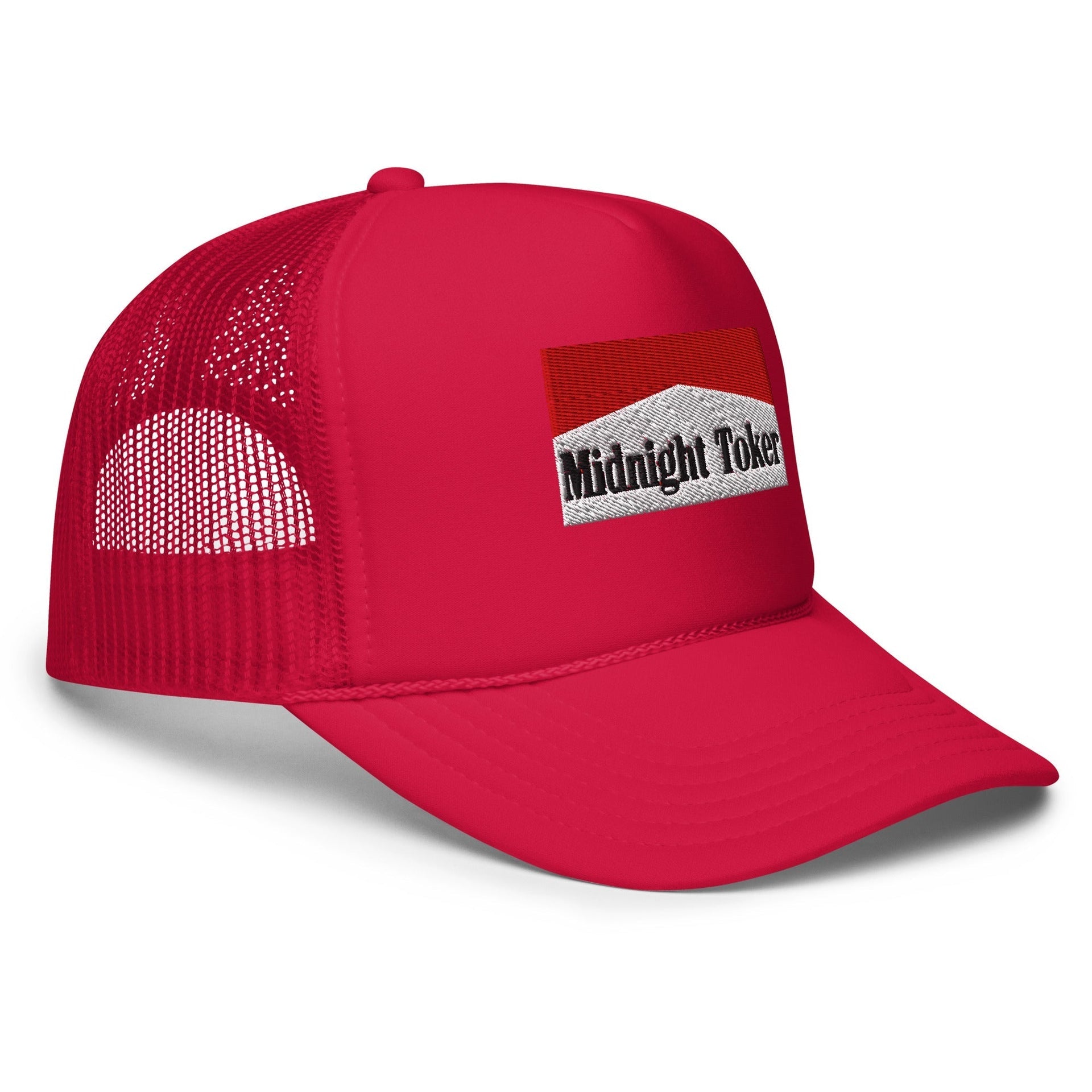 Midnight Toker Embroidered Foam Trucker Hat Capital Crowns Funny Trucker Hats