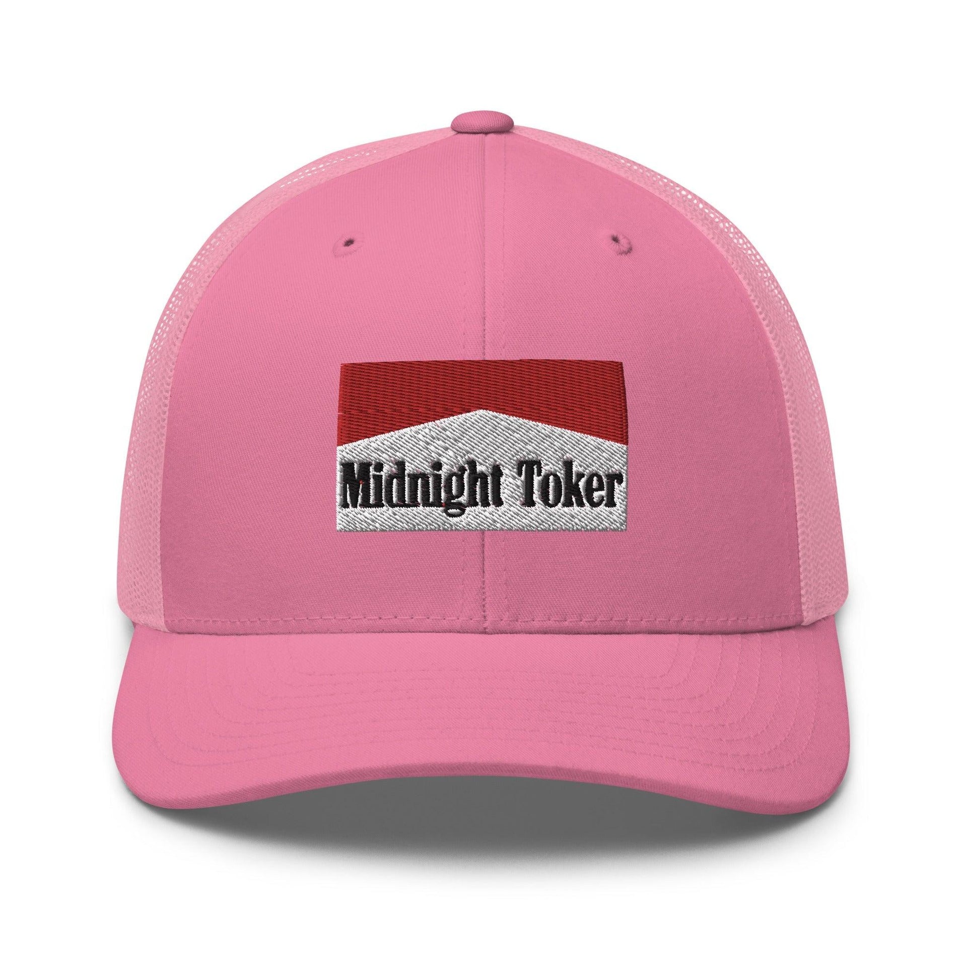 Midnight Toker Retro Trucker Hat Pink Capital Crowns Funny Trucker Hats