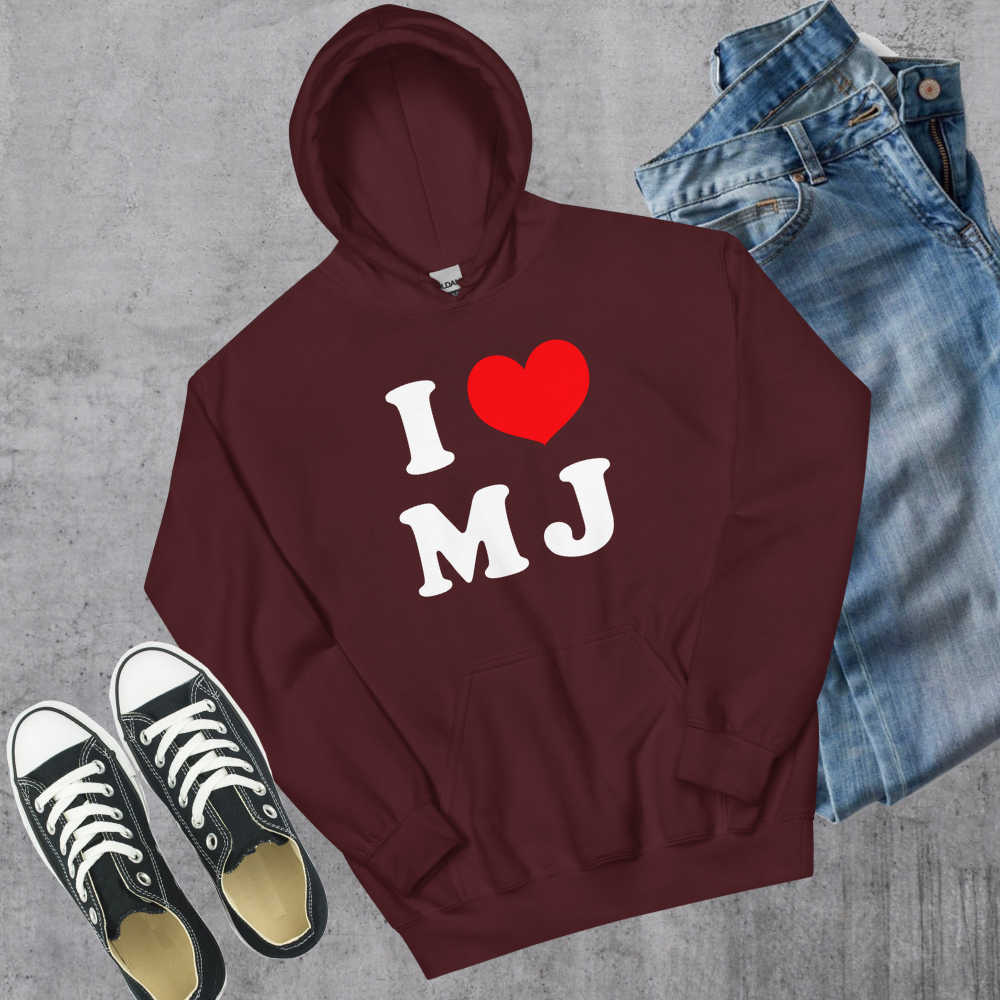 I ❤️ MJ Hoodie Maroon Canadian City Apparel