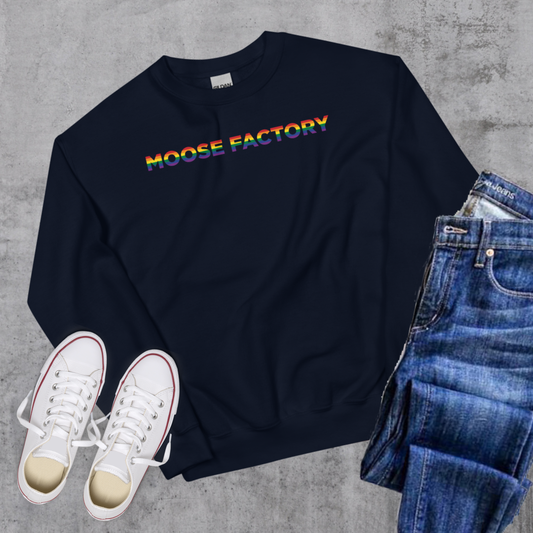 Moose Factory Pride Crewneck Navy Canadian City Apparel
