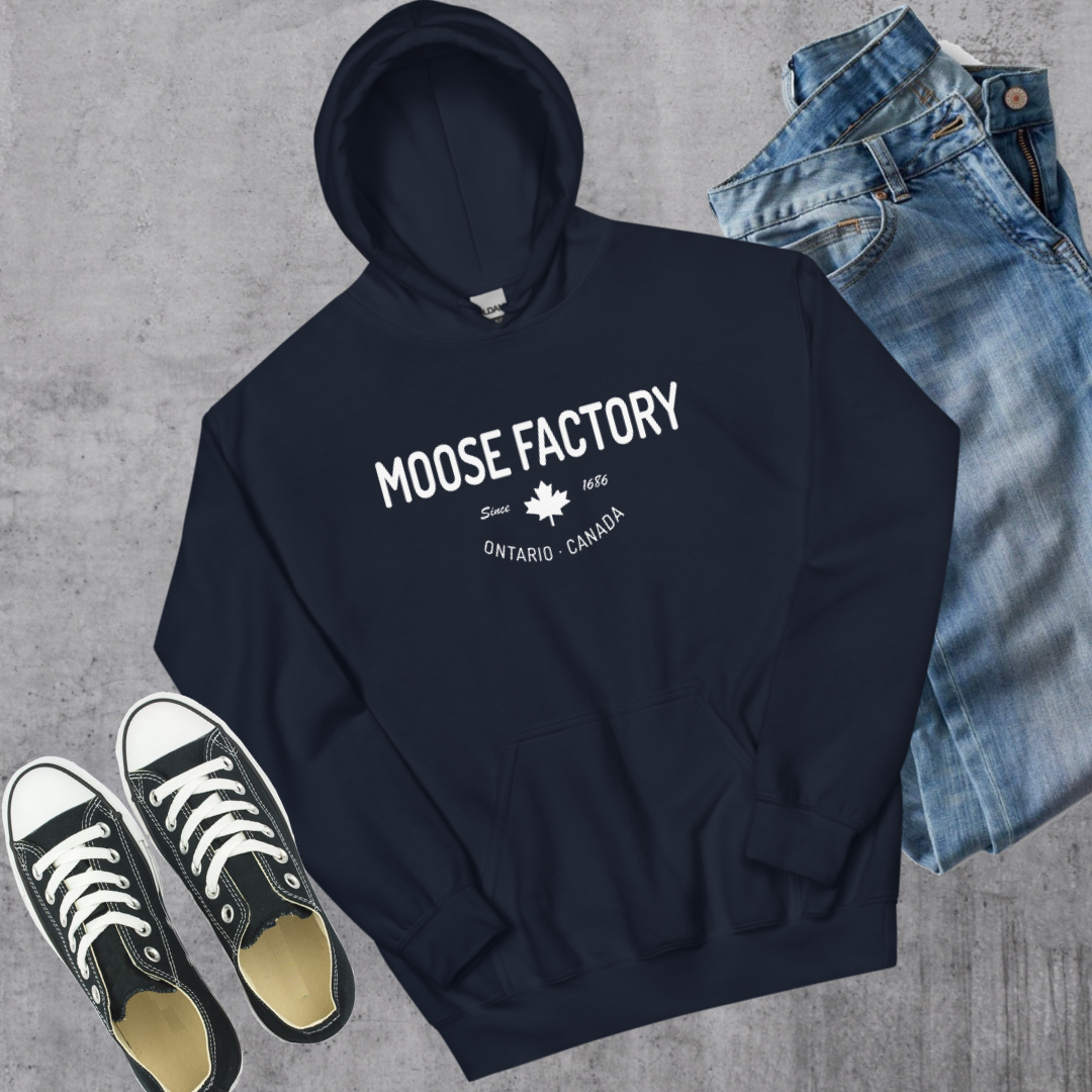 Moose Factory since 1686 Hoodie Navy Canadian City Apparel