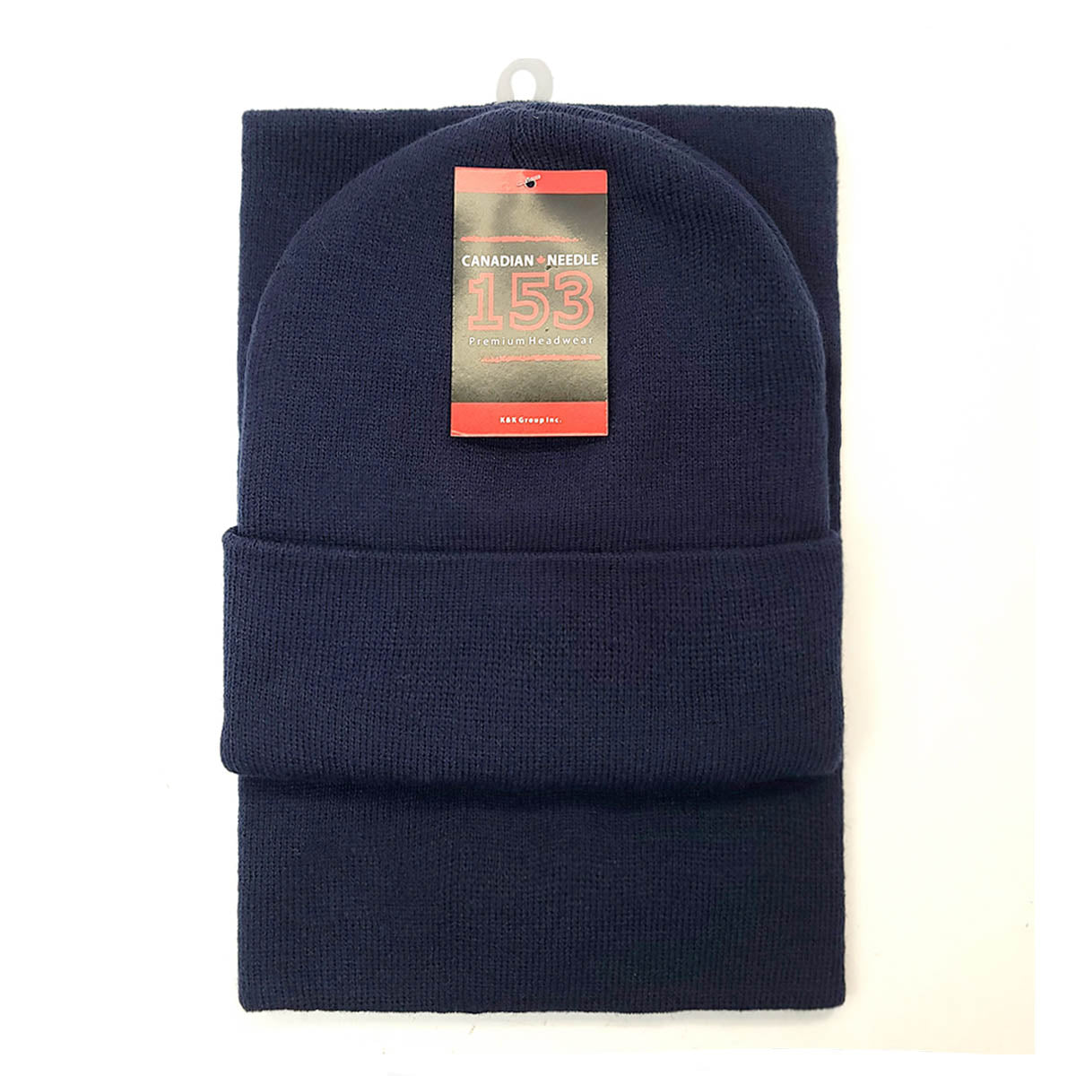 Plain Toque & Neck Warmer Set, Multi-Coloured Navy OSFA