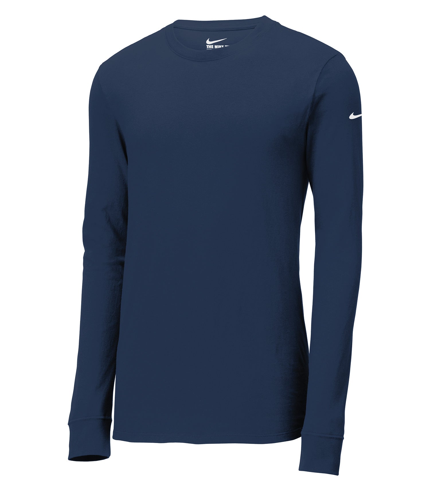 Nike - NIKE Dri-FIT COTTON/POLY LONG SLEEVE TEE. - NKBQ5230 College Navy Nike NKBQ5230