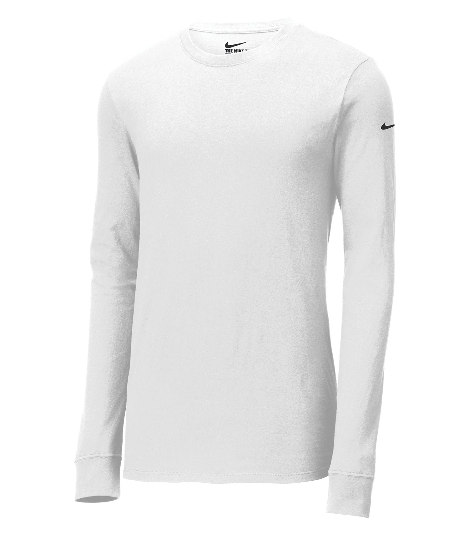 Nike - NIKE Dri-FIT COTTON/POLY LONG SLEEVE TEE. - NKBQ5230 White Nike NKBQ5230