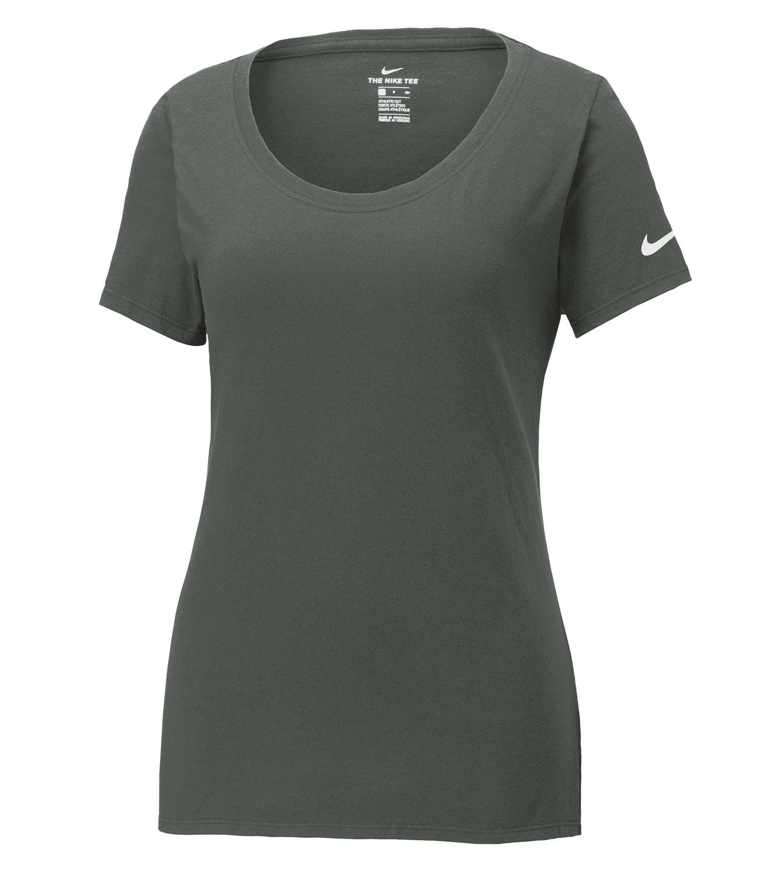 Nike - NIKE Dri-FIT COTTON/POLY SCOOP NECK LADIES' TEE. - NKBQ5234 Anthracite Nike NKBQ5234