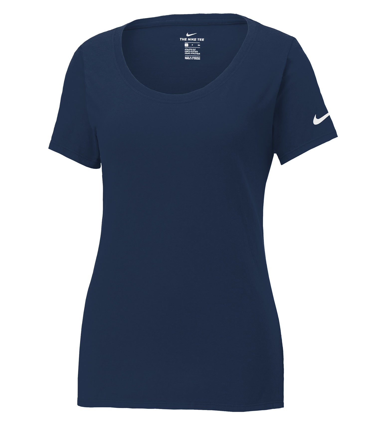 Nike - NIKE Dri-FIT COTTON/POLY SCOOP NECK LADIES' TEE. - NKBQ5234 College Navy Nike NKBQ5234