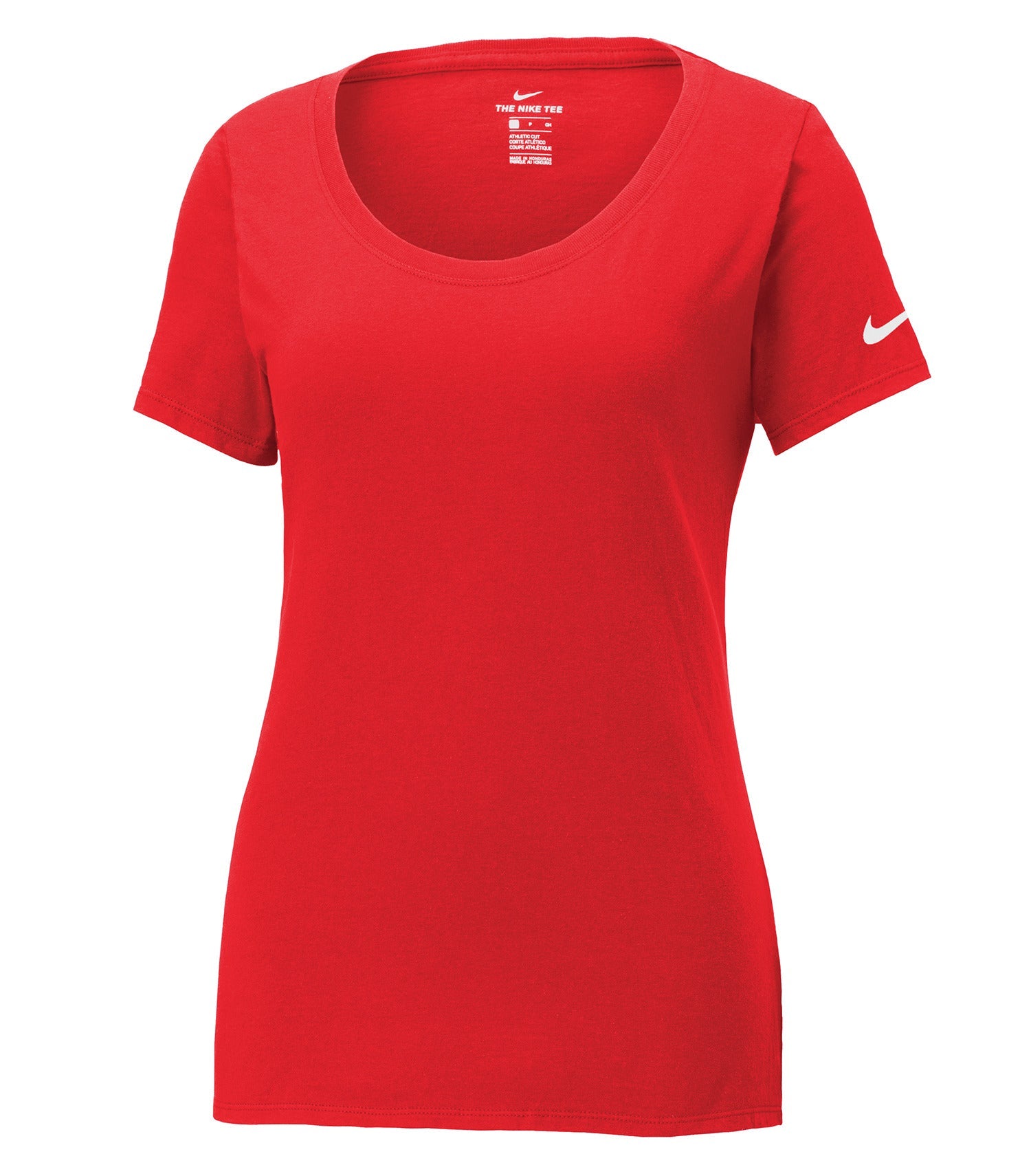 Nike - NIKE Dri-FIT COTTON/POLY SCOOP NECK LADIES' TEE. - NKBQ5234 University Red Nike NKBQ5234