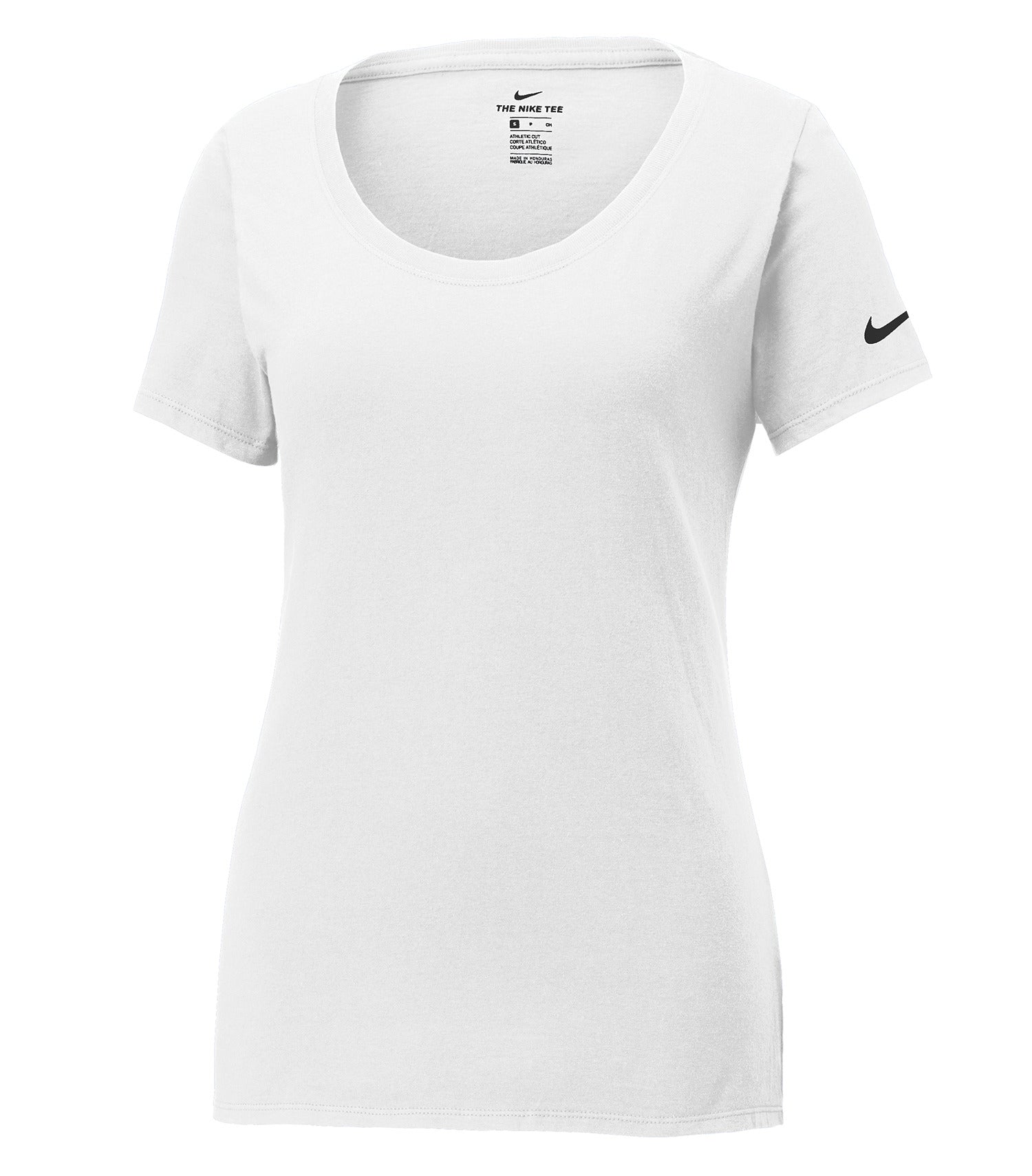 Nike - NIKE Dri-FIT COTTON/POLY SCOOP NECK LADIES' TEE. - NKBQ5234 White Nike NKBQ5234