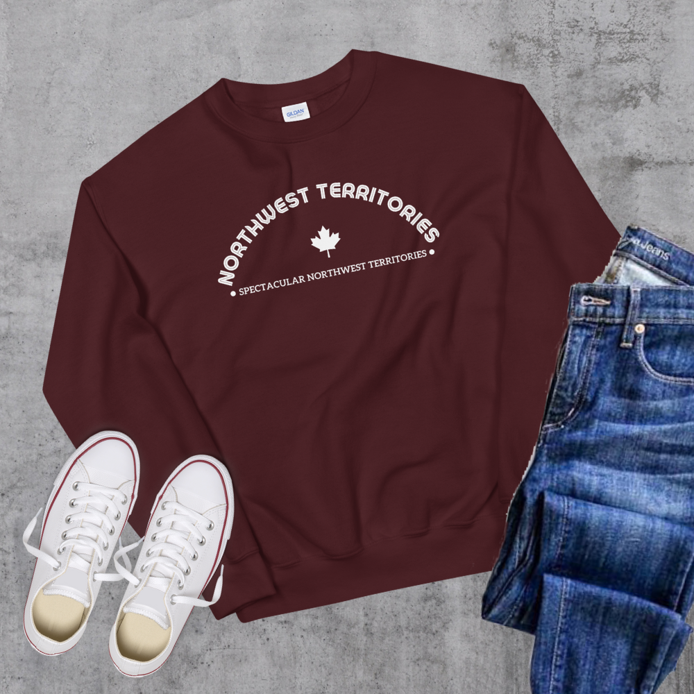 Northwest Territories License Crewneck Maroon Canadian City Apparel Northwest Territories