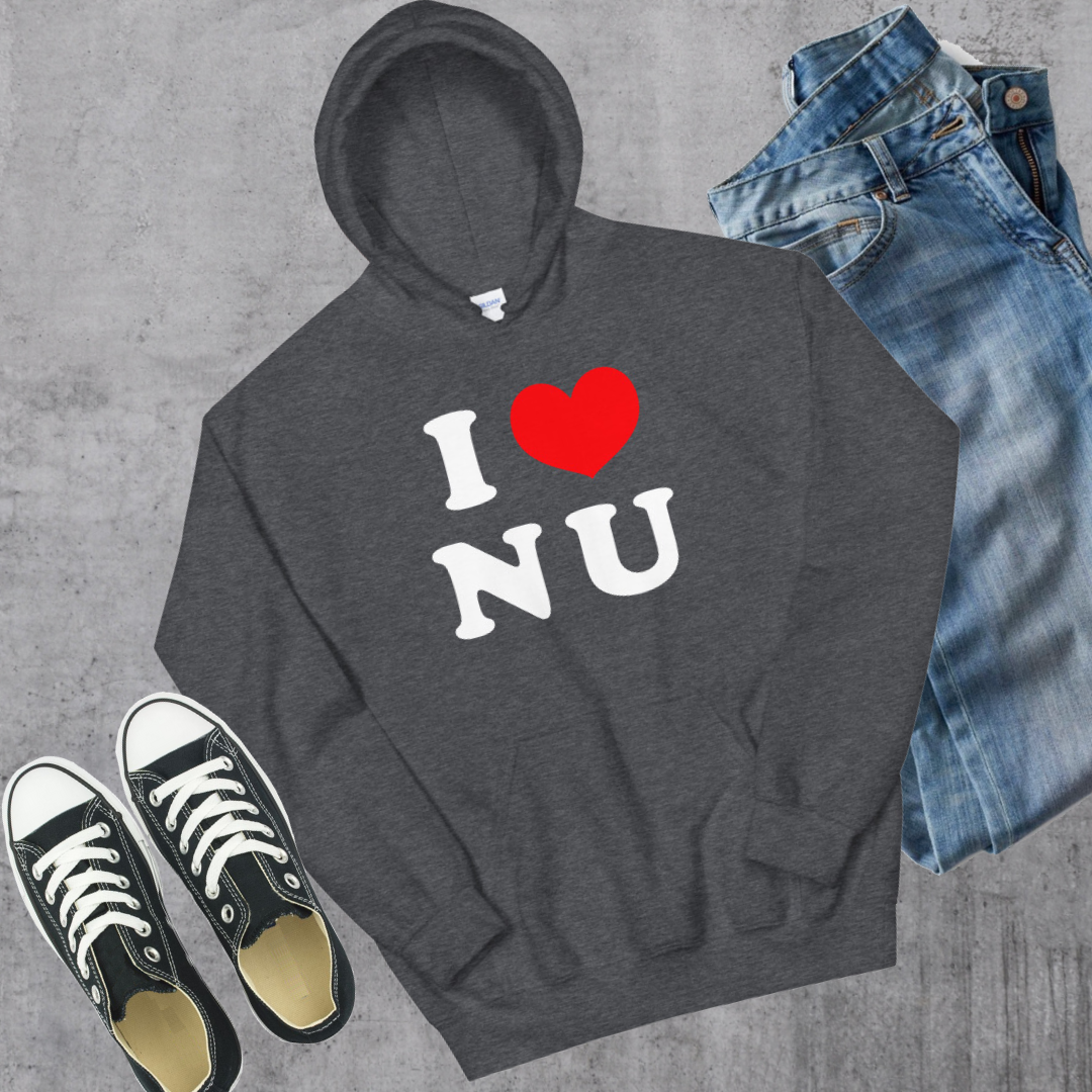 I ❤️ NU Hoodie Dark Heather Canadian City Apparel