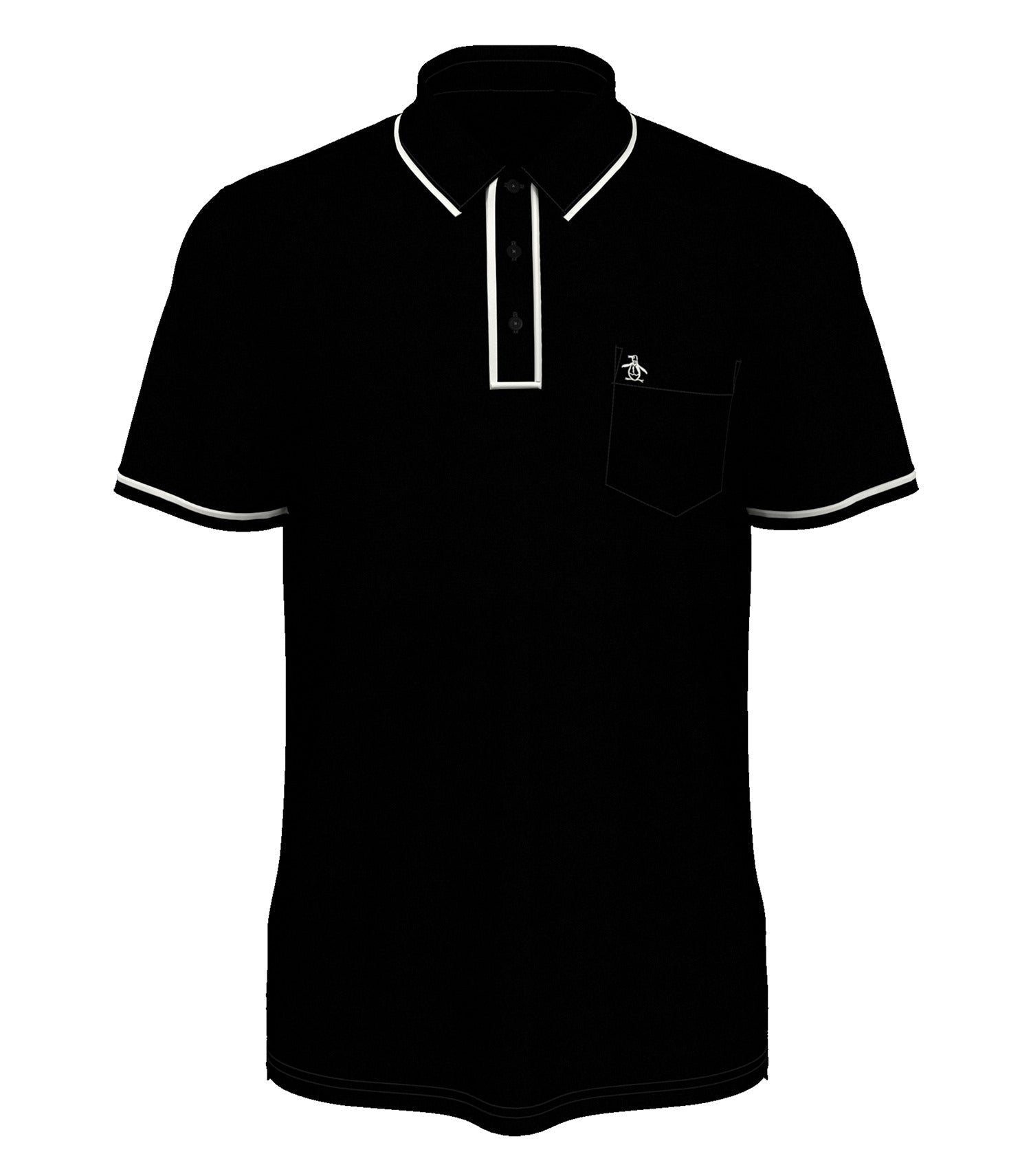 OriginalPenguin - ORIGINAL PENGUIN® TECHNICAL EARL POLO. - OGKSE002 Caviar Black OGKSE002 OriginalPenguin