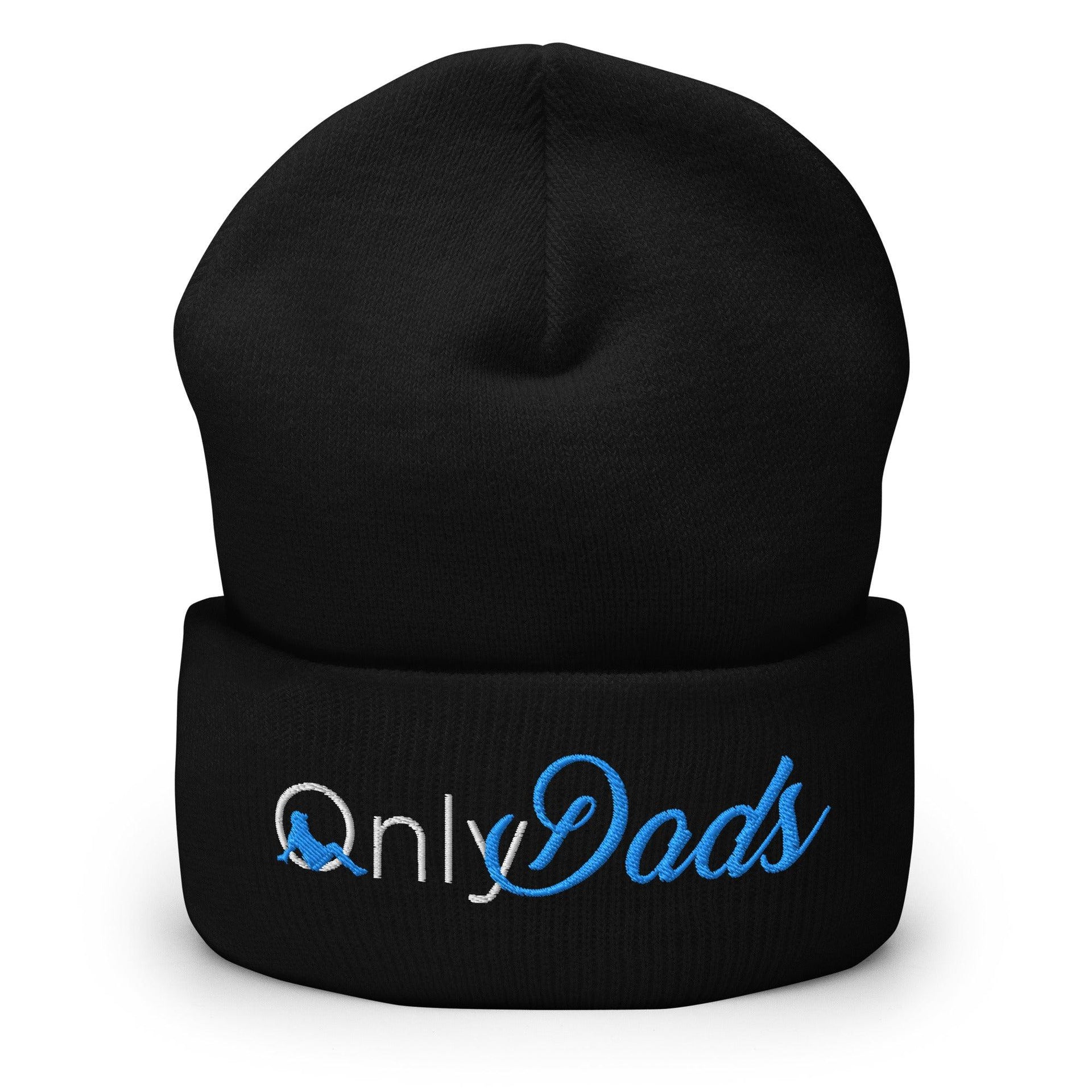 Only Dads Embroidered Knit Cuffed Beanie Black Beanies Capital Crowns Funny