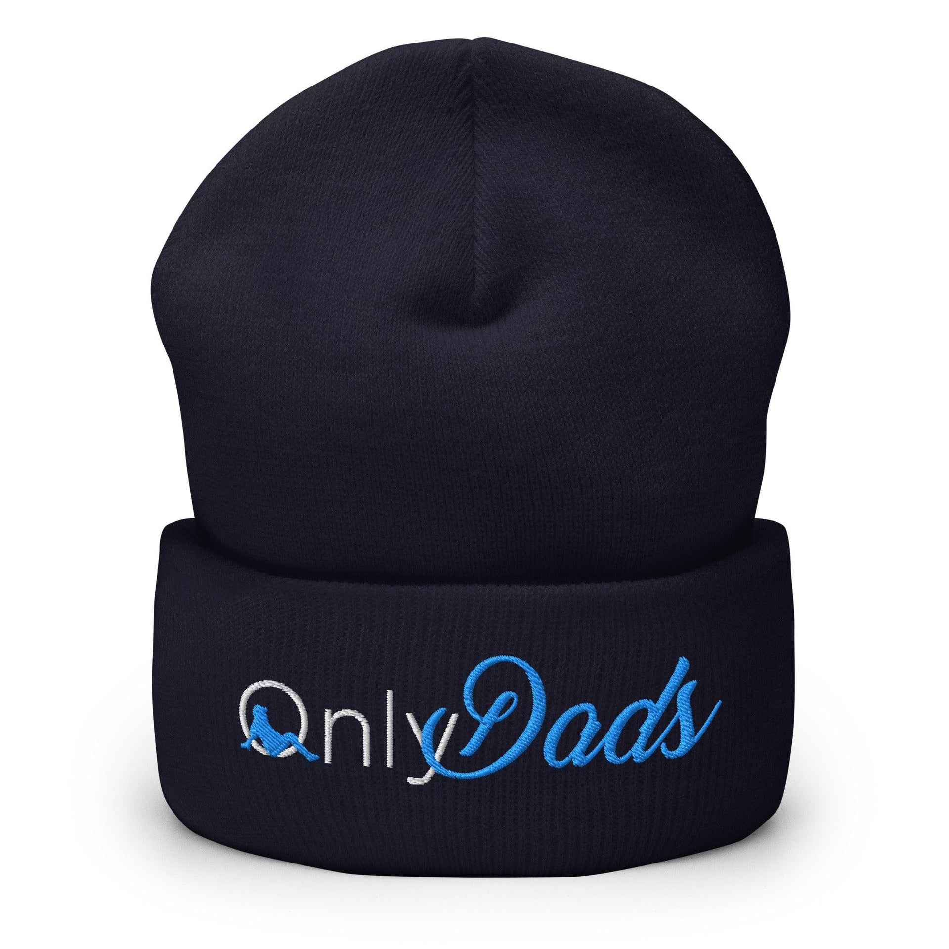 Only Dads Embroidered Knit Cuffed Beanie Navy Beanies Capital Crowns Funny