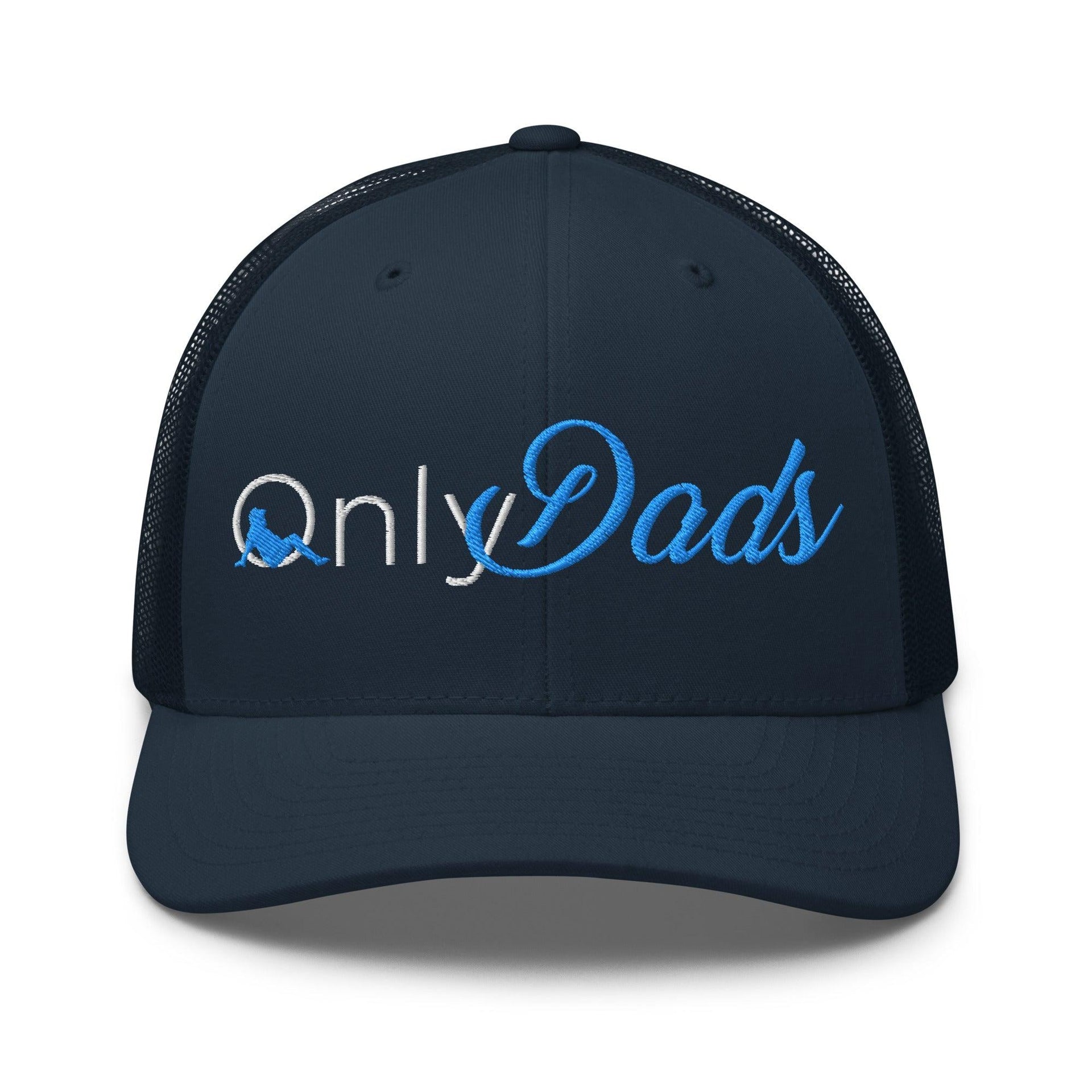 Only Dads Embroidered Mesh Trucker Hat Navy Capital Crowns Funny Trucker Hats