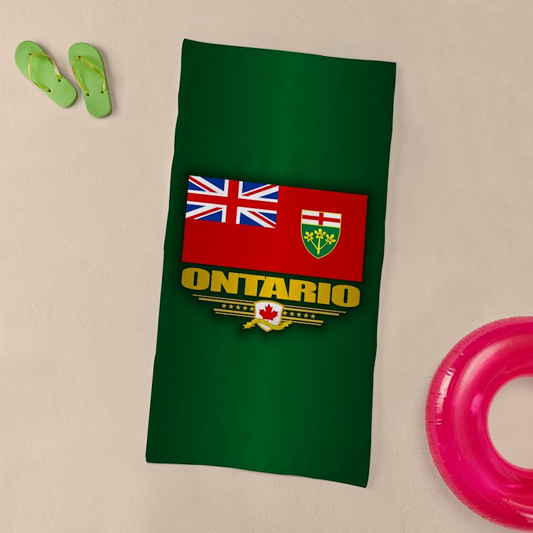 Ontario Flag Beach Towel – Represent Your Province in Style! Canada Make Canada Great Again Ontario Towel