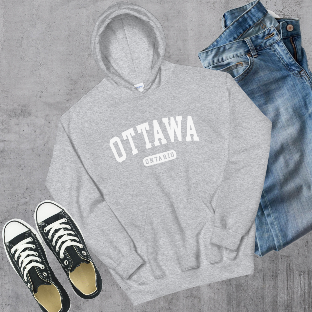 Ottawa College Hoodie Sport Grey Canadian City Apparel