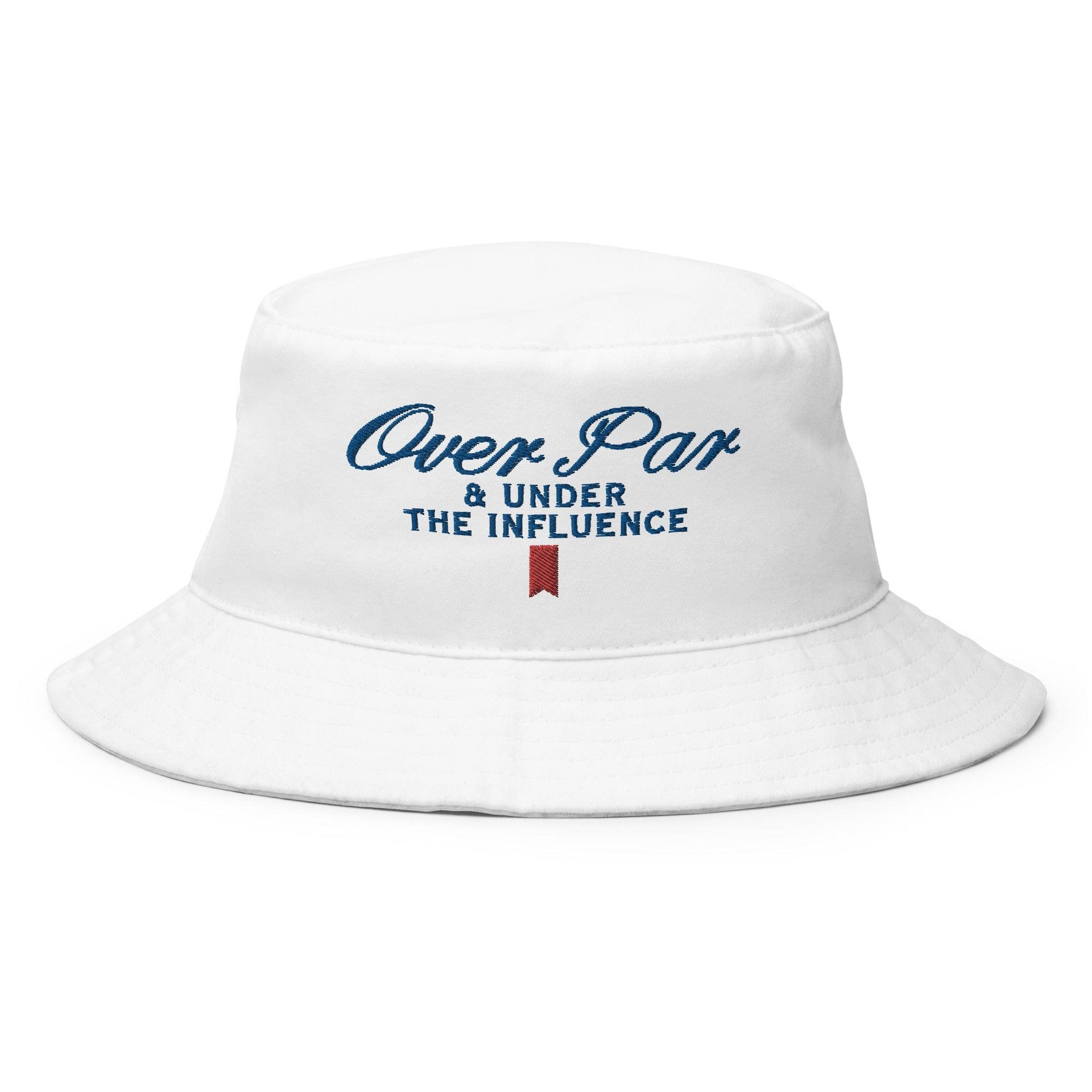 Over Par and Under the Influence Golf Bucket Hat White Bucket Hats Capital Crowns Funny Golf