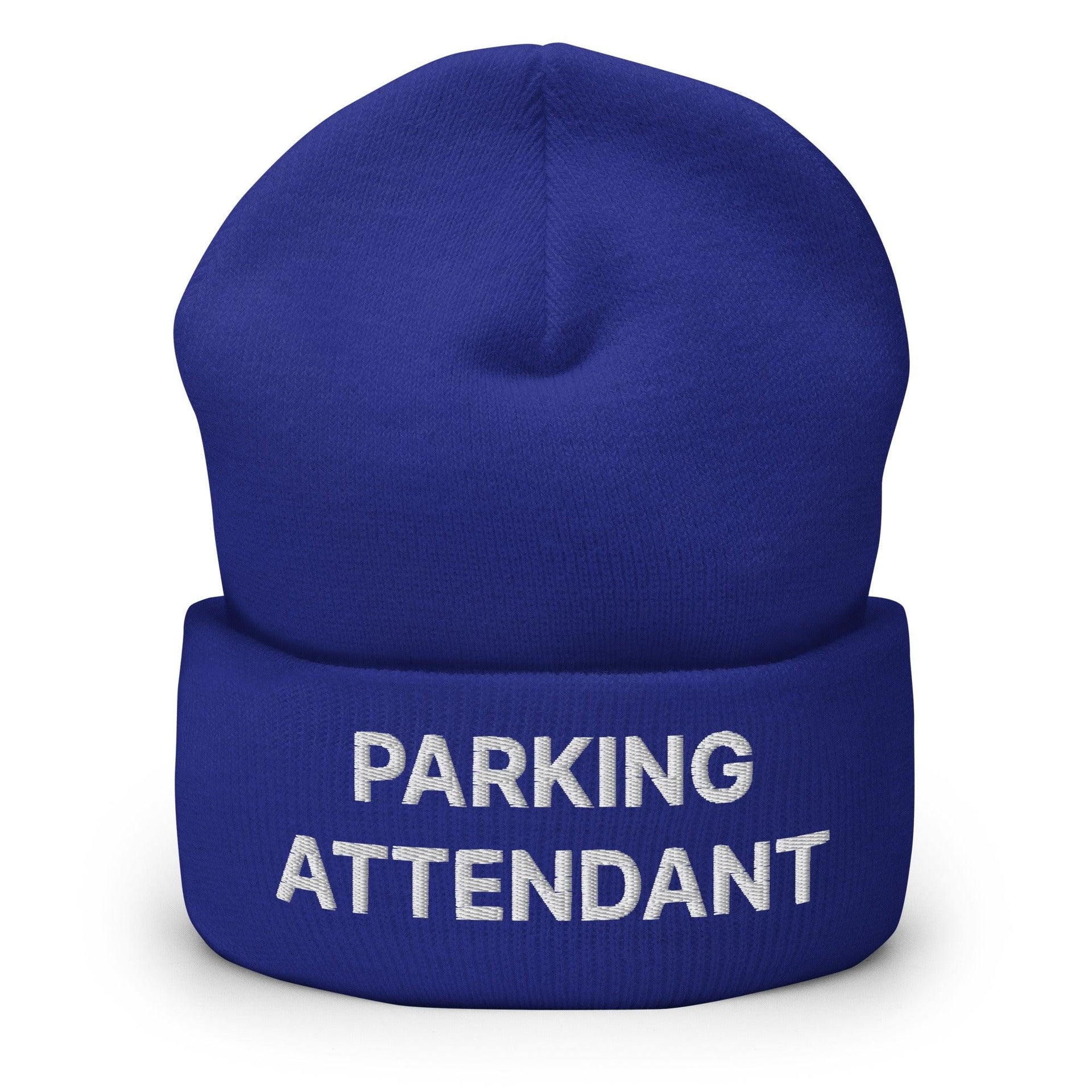 Parking Attendant Uniform Work Embroidered Knit Cuffed Beanie Royal Beanies Capital Crowns Work