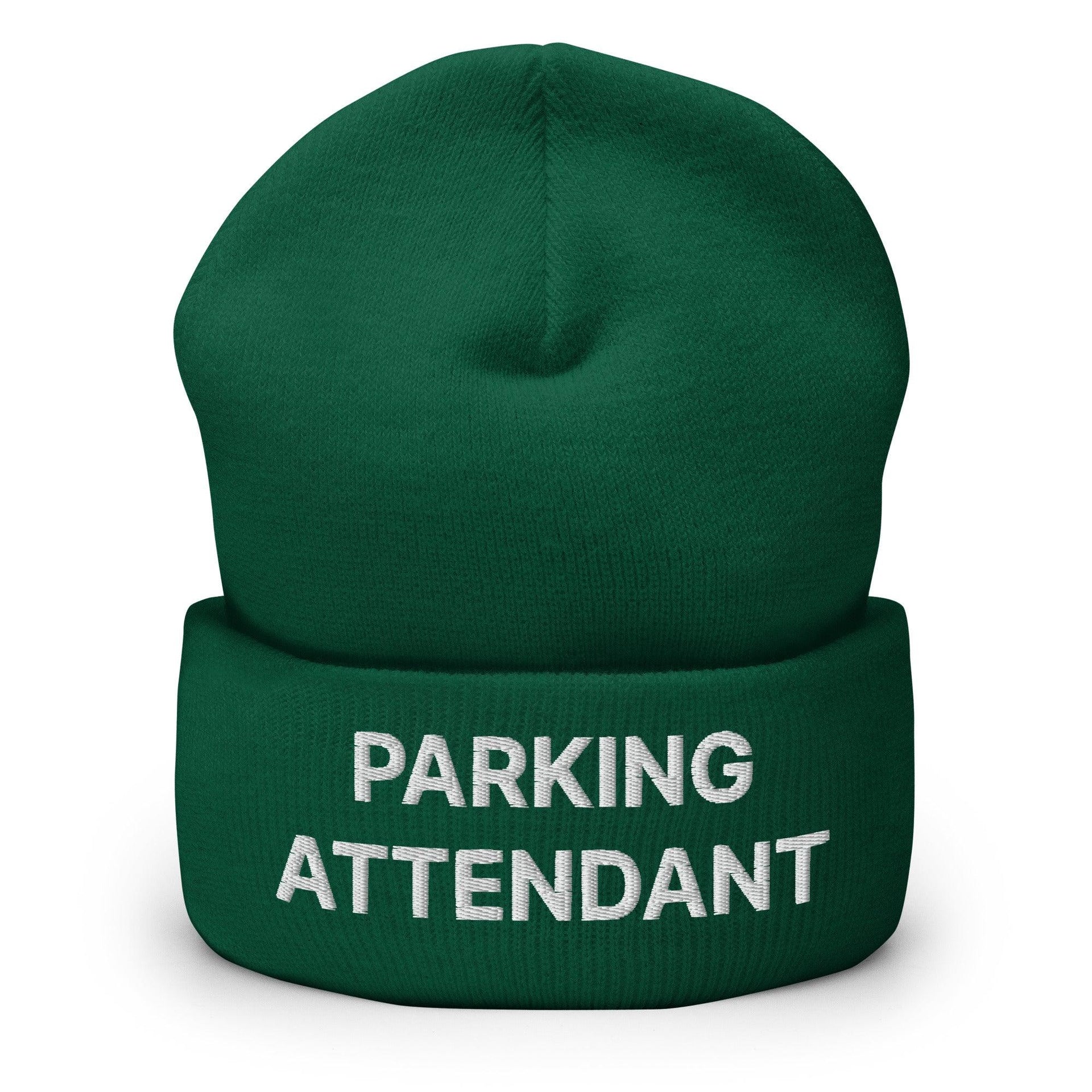 Parking Attendant Uniform Work Embroidered Knit Cuffed Beanie Spruce Beanies Capital Crowns Work