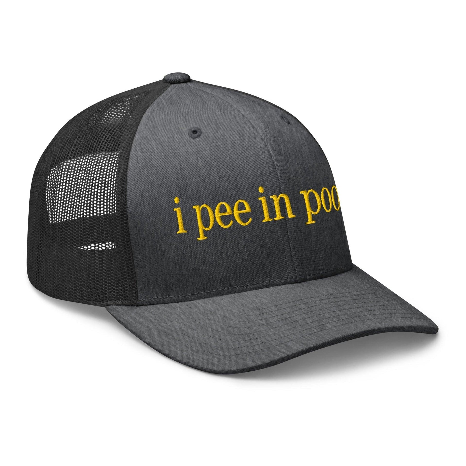 I Pee in Pools Embroidered Mesh Trucker Hat Capital Crowns Funny Trucker Hats