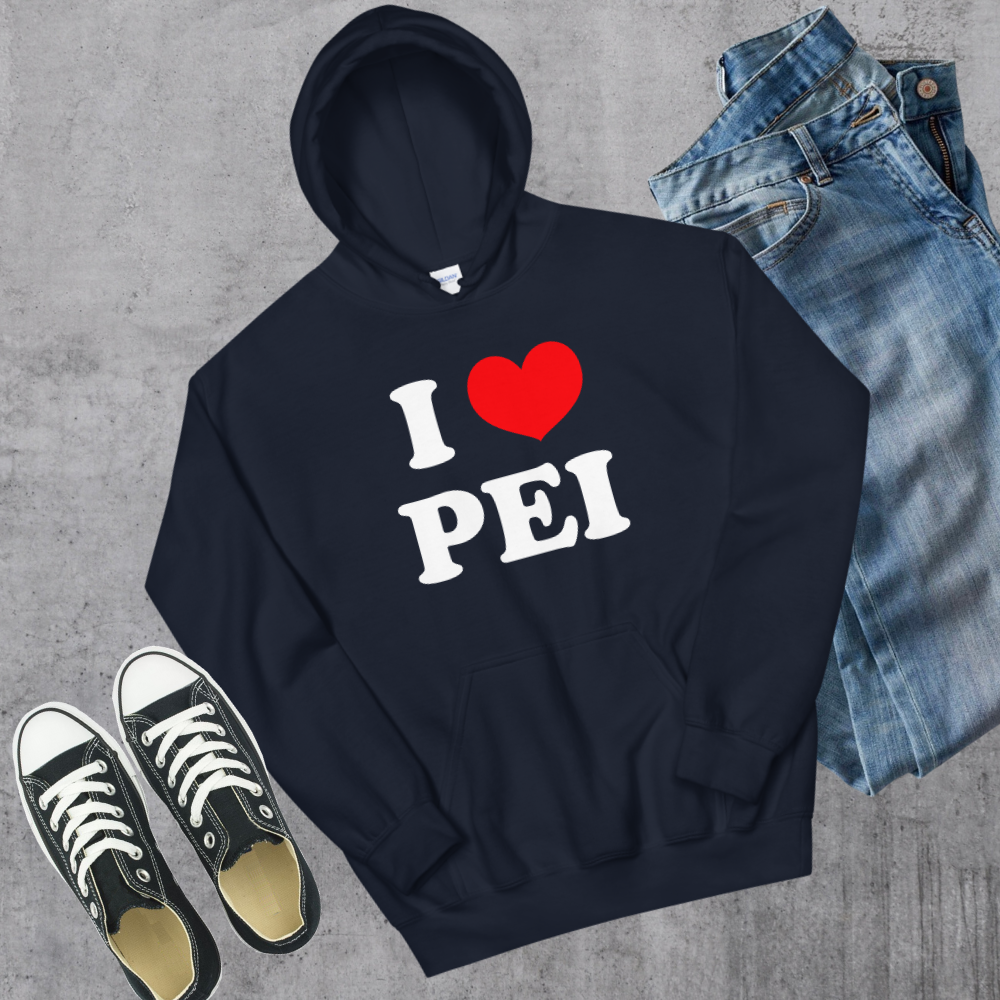 I ❤️ PEI Hoodie Navy Canadian City Apparel